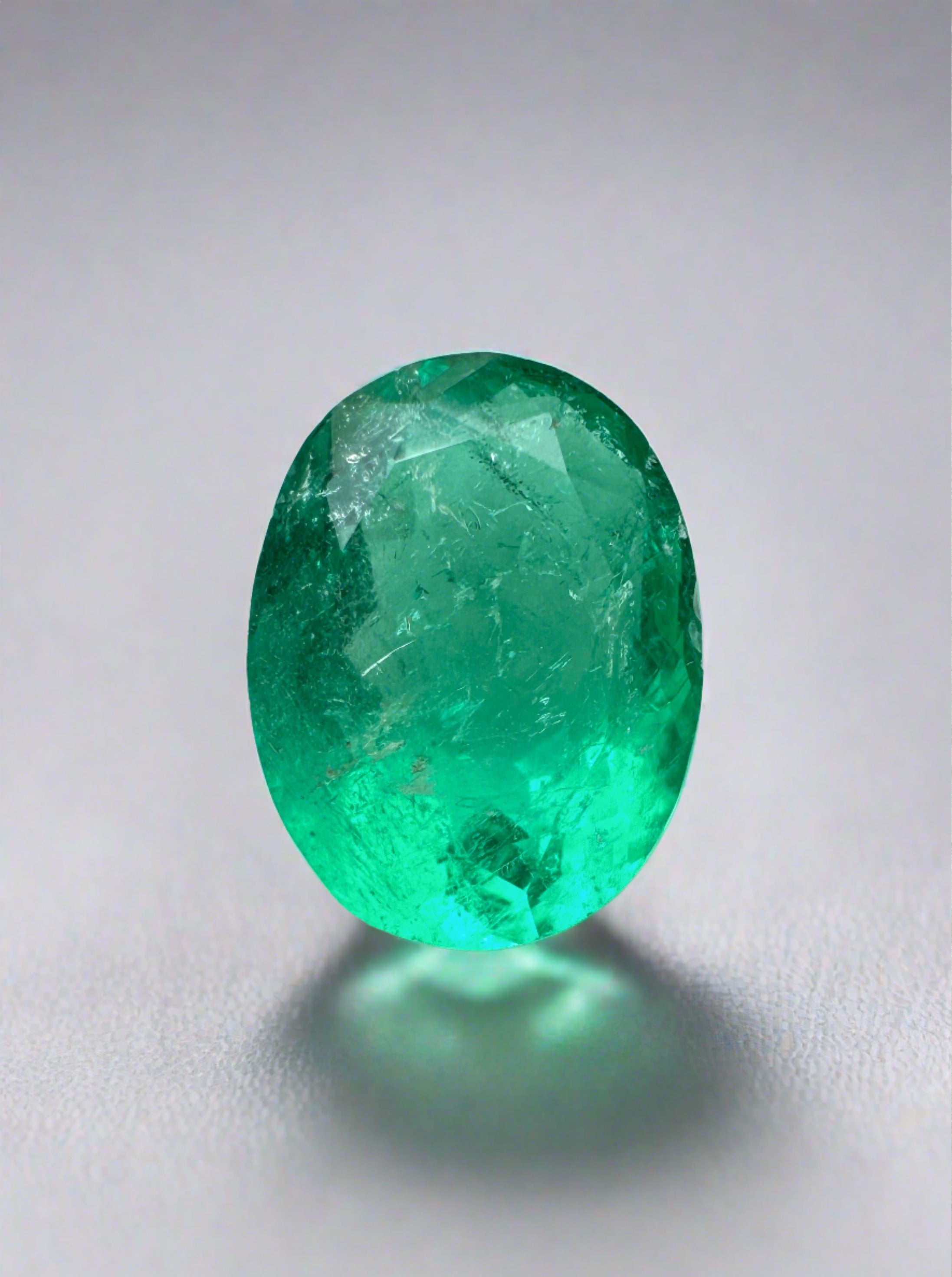 1.93 Carat 9.5x7.3 Green Natural Loose Colombian Emerald-Oval Cut - JR Colombian Emeralds