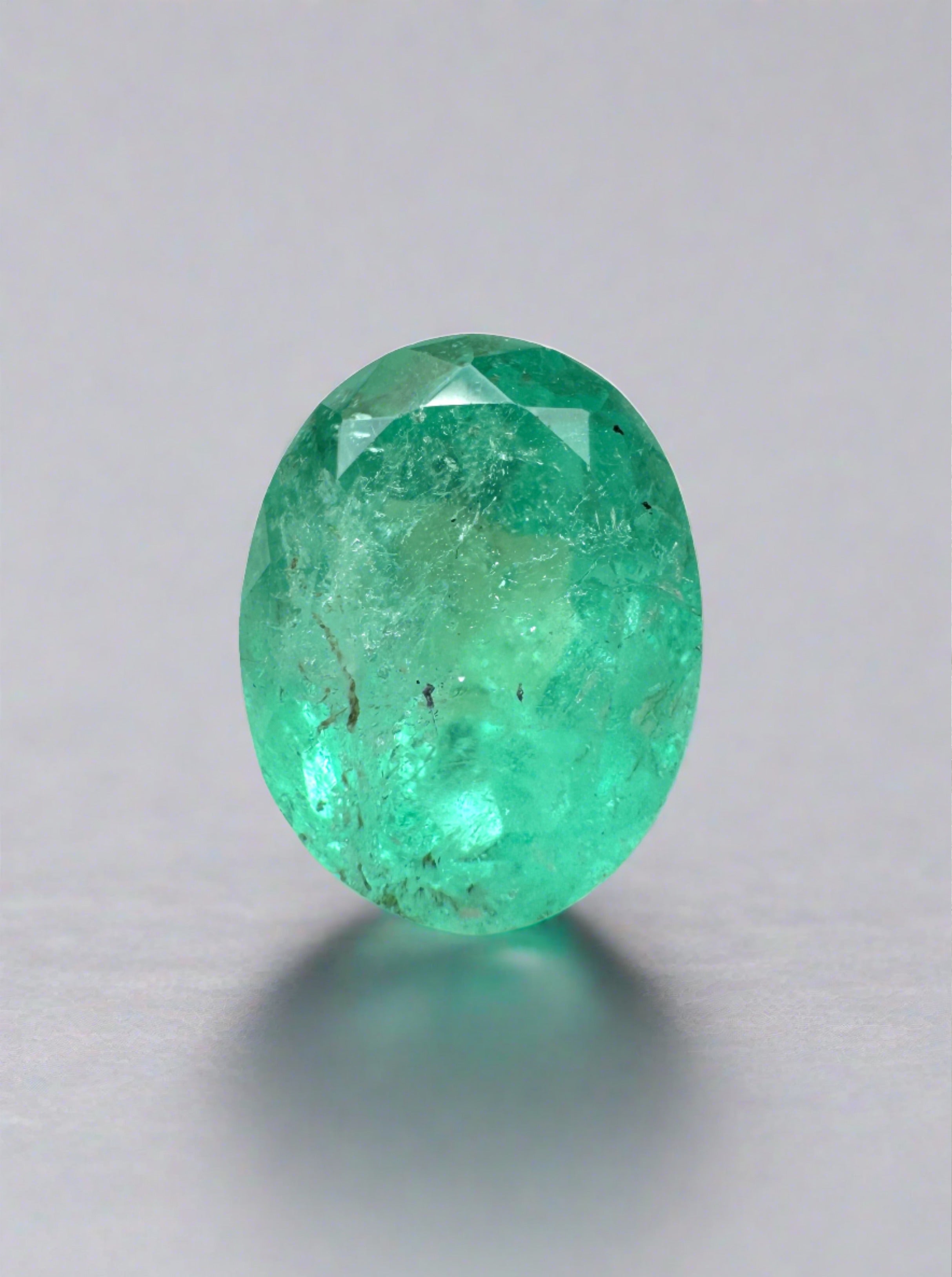 1.93 Carat Green Natural Loose Colombian Emerald-Oval Cut - JR Colombian Emeralds