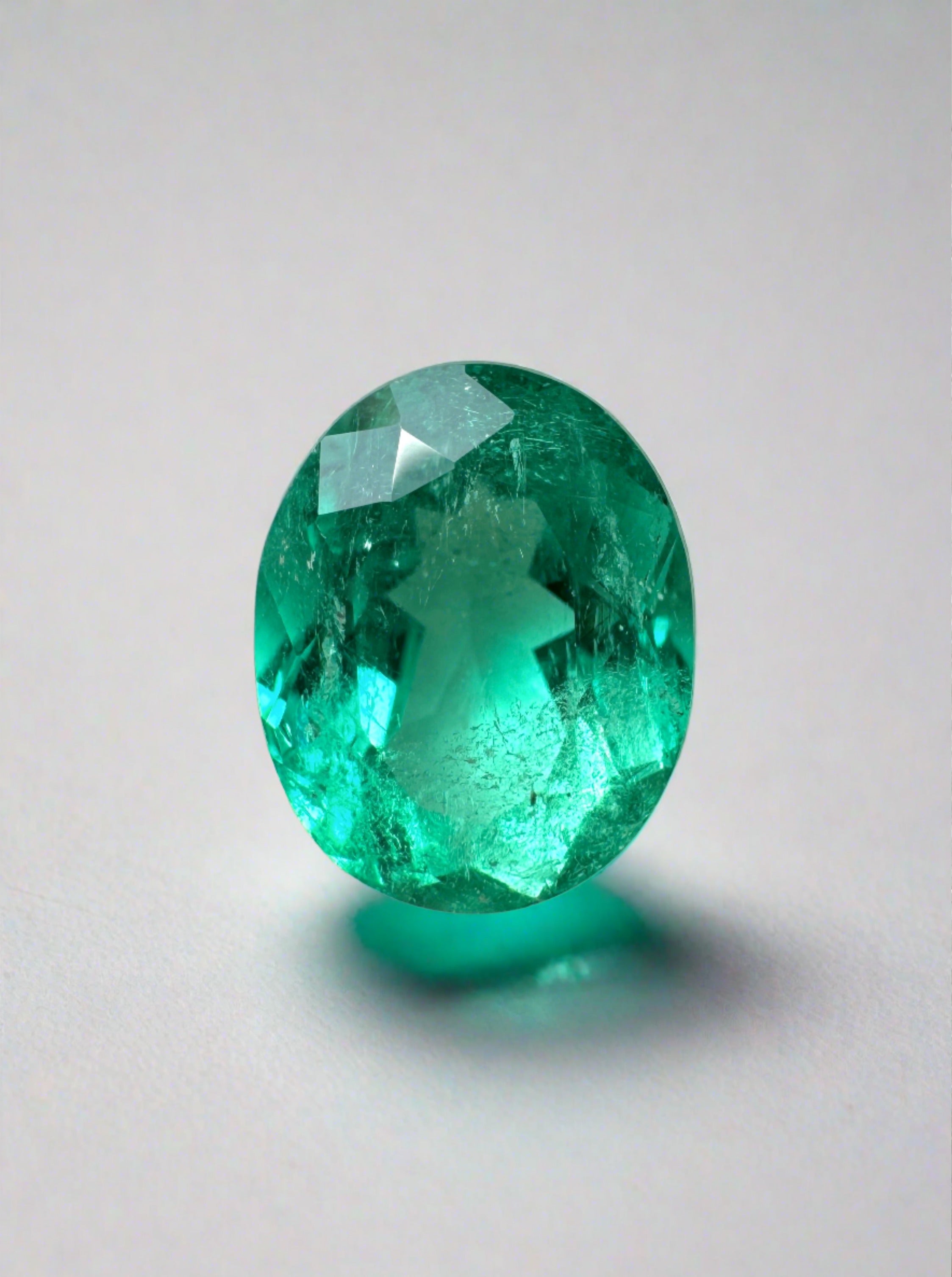 1.98 Carat 9x7 Bright Green Natural Loose Colombian Emerald-Oval Cut - JR Colombian Emeralds