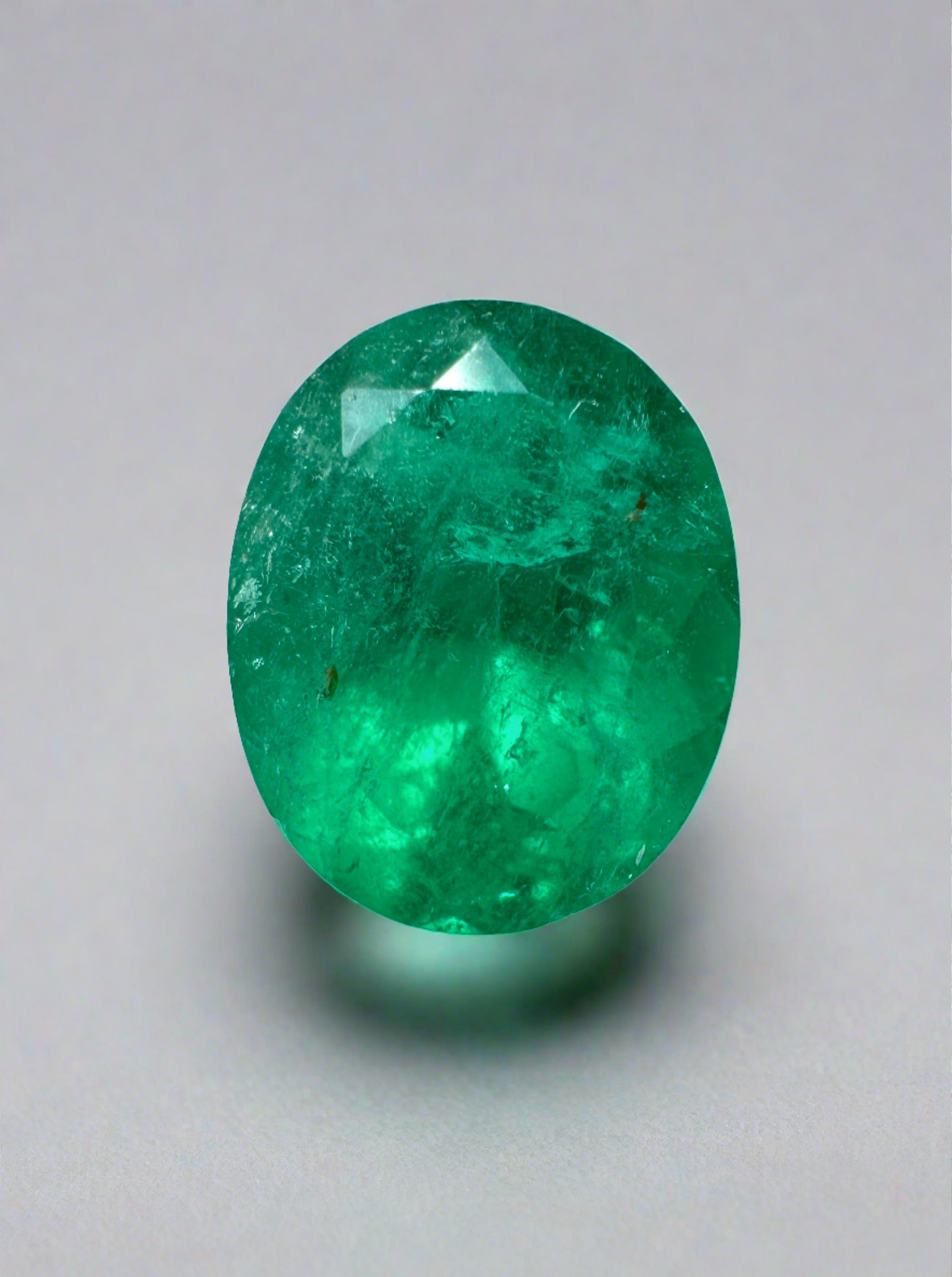 2.03 Carat 9x8 Dark Green Natural Loose Colombian Emerald-Oval Cut - JR Colombian Emeralds