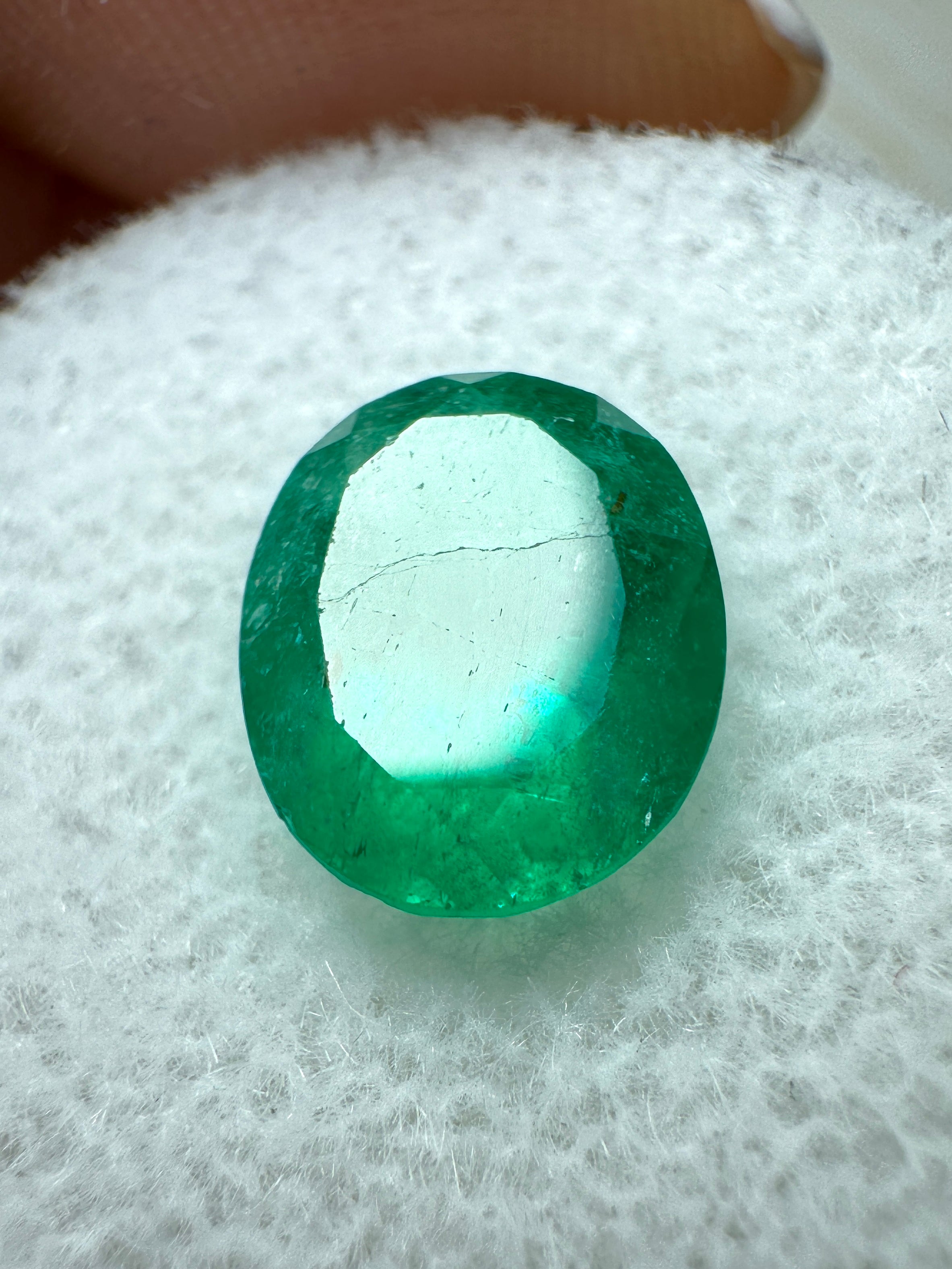 2.03 Carat 9x8 Dark Green Natural Loose Colombian Emerald-Oval Cut - JR Colombian Emeralds