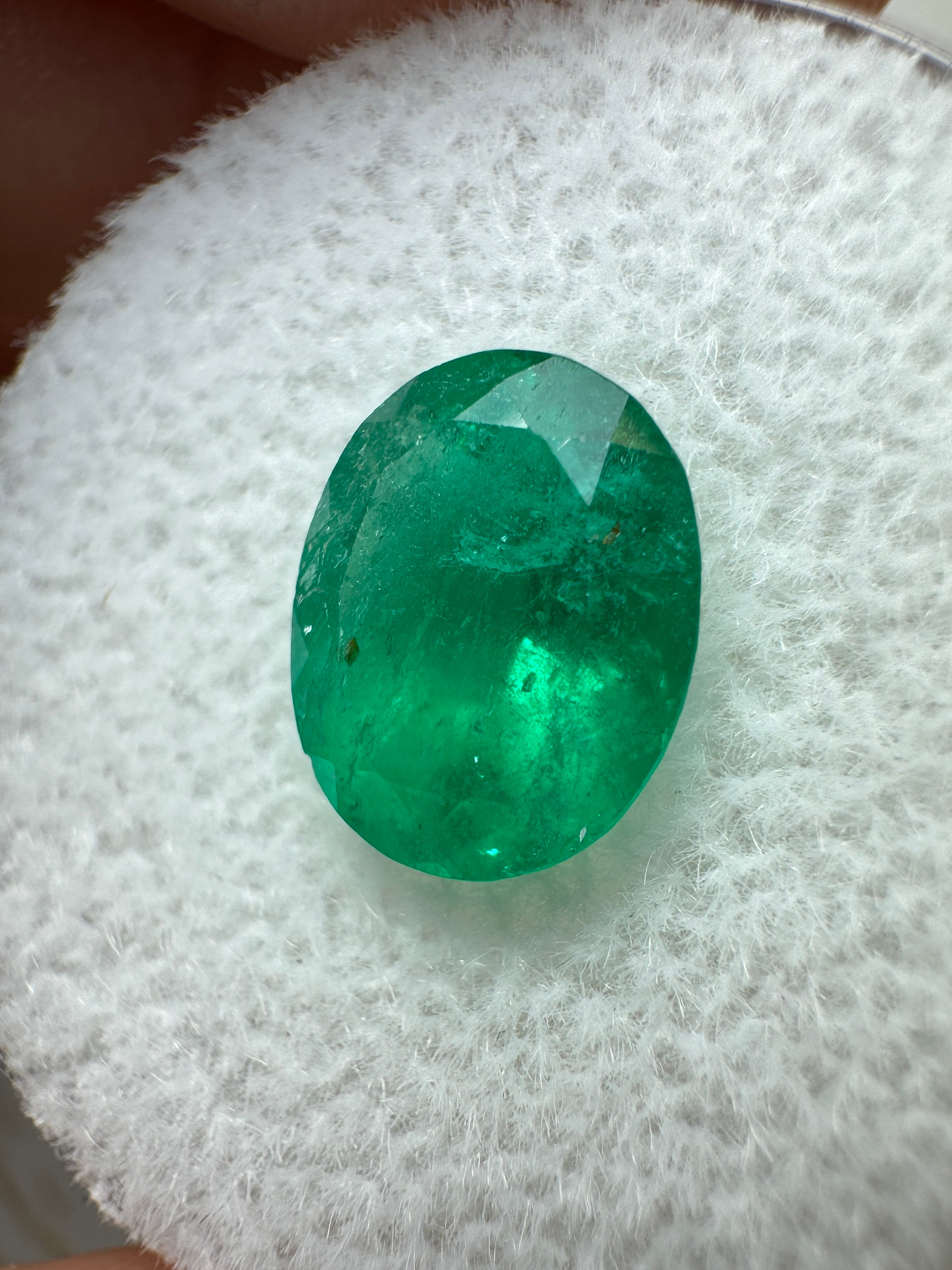 2.03 Carat 9x8 Dark Green Natural Loose Colombian Emerald-Oval Cut - JR Colombian Emeralds