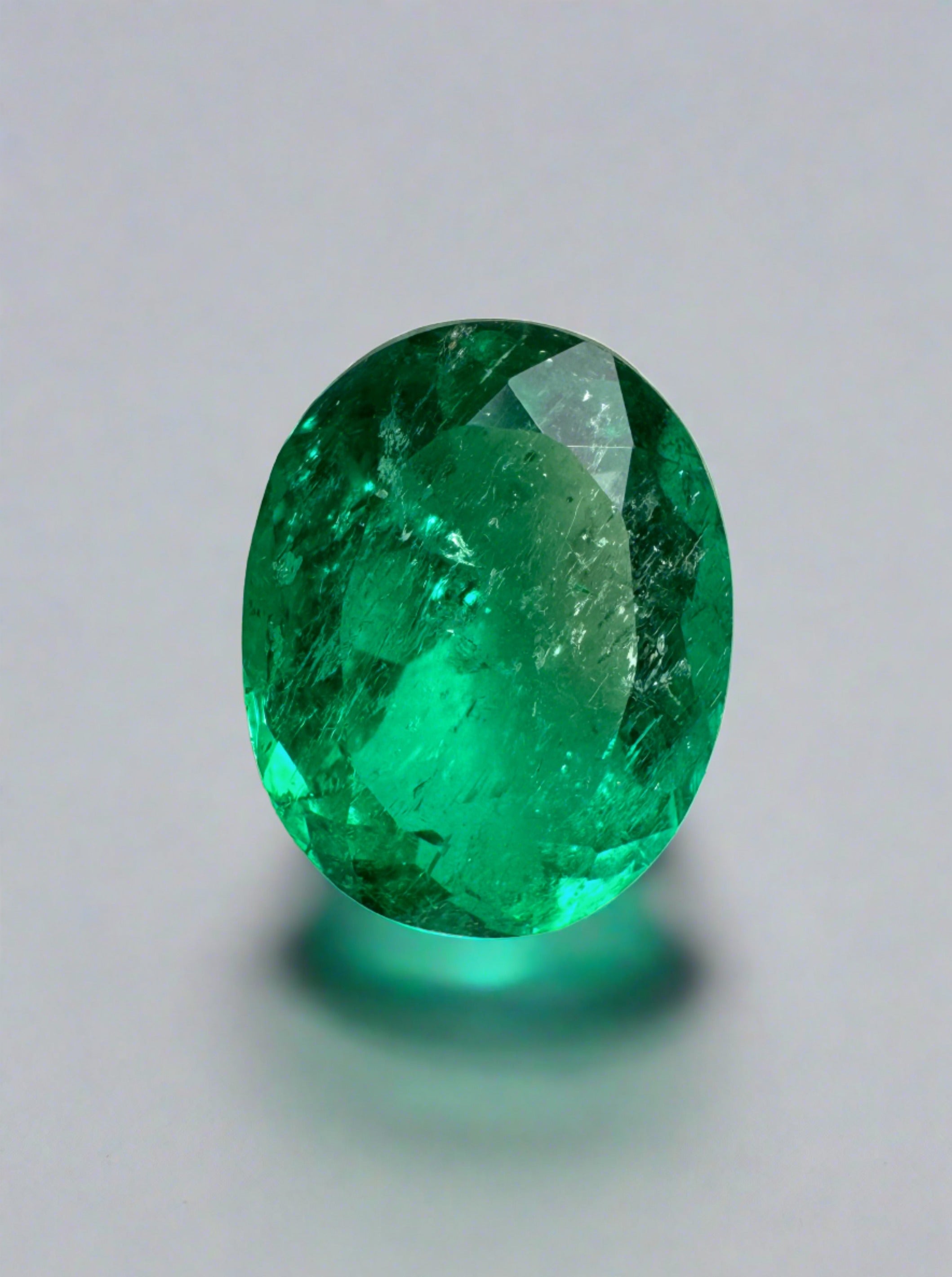 2.16 Carat 10x8 Vivid Muzo Green Natural Loose Colombian Emerald-Oval Cut - JR Colombian Emeralds