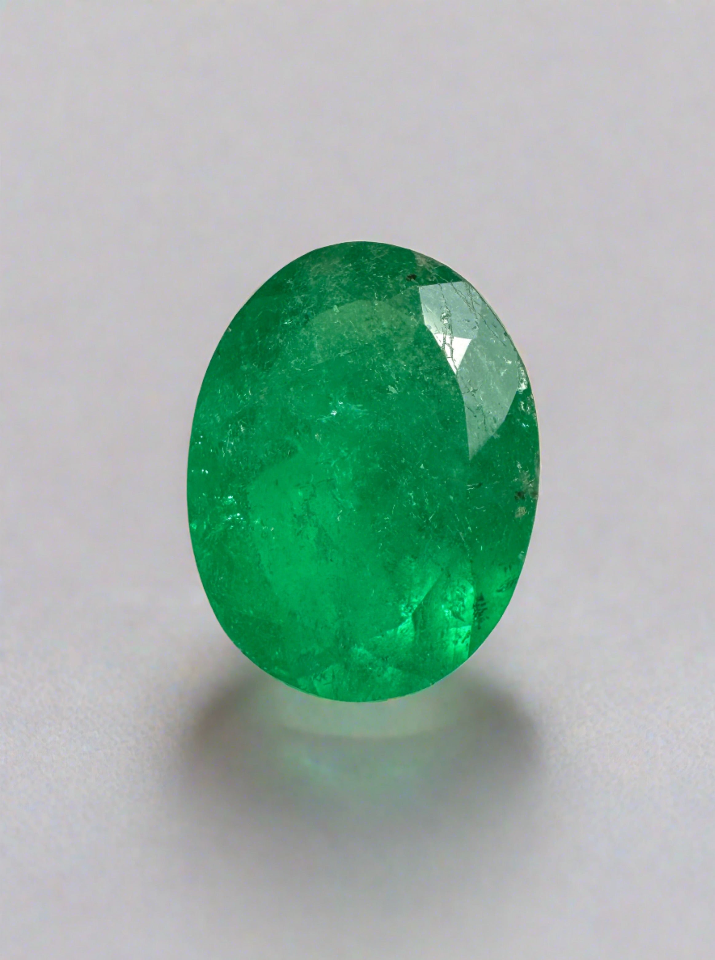 2.18 Carat 10.4x8.1 Rich Muzo Green Natural Loose Colombian Emerald-Oval Cut - JR Colombian Emeralds