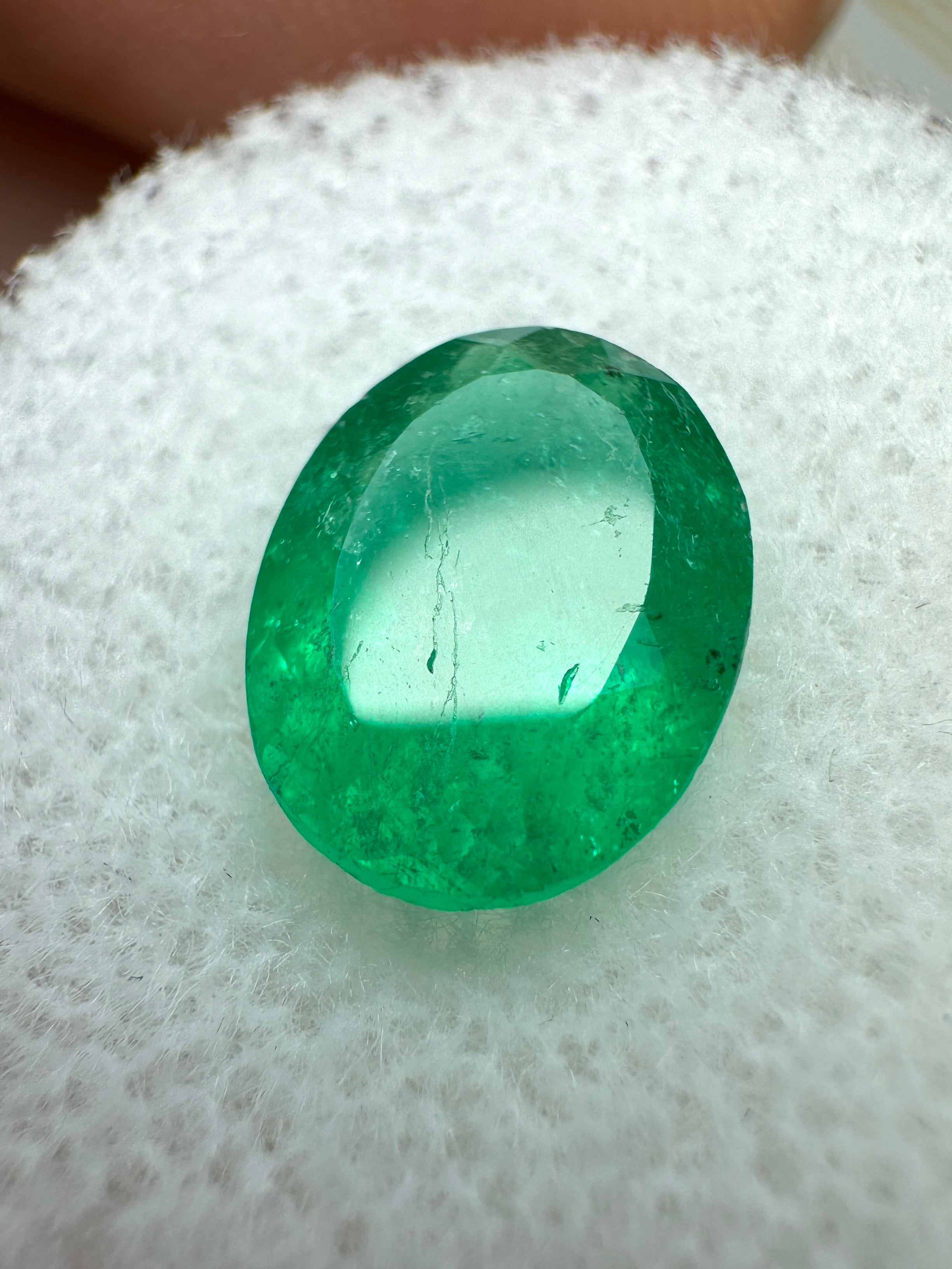 2.18 Carat 10.4x8.1 Rich Muzo Green Natural Loose Colombian Emerald-Oval Cut - JR Colombian Emeralds