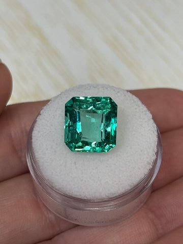 6.40 Carat 11.7x11 Crystalline VS Clarity Green Natural Loose Colombian Emerald-Asscher Cut