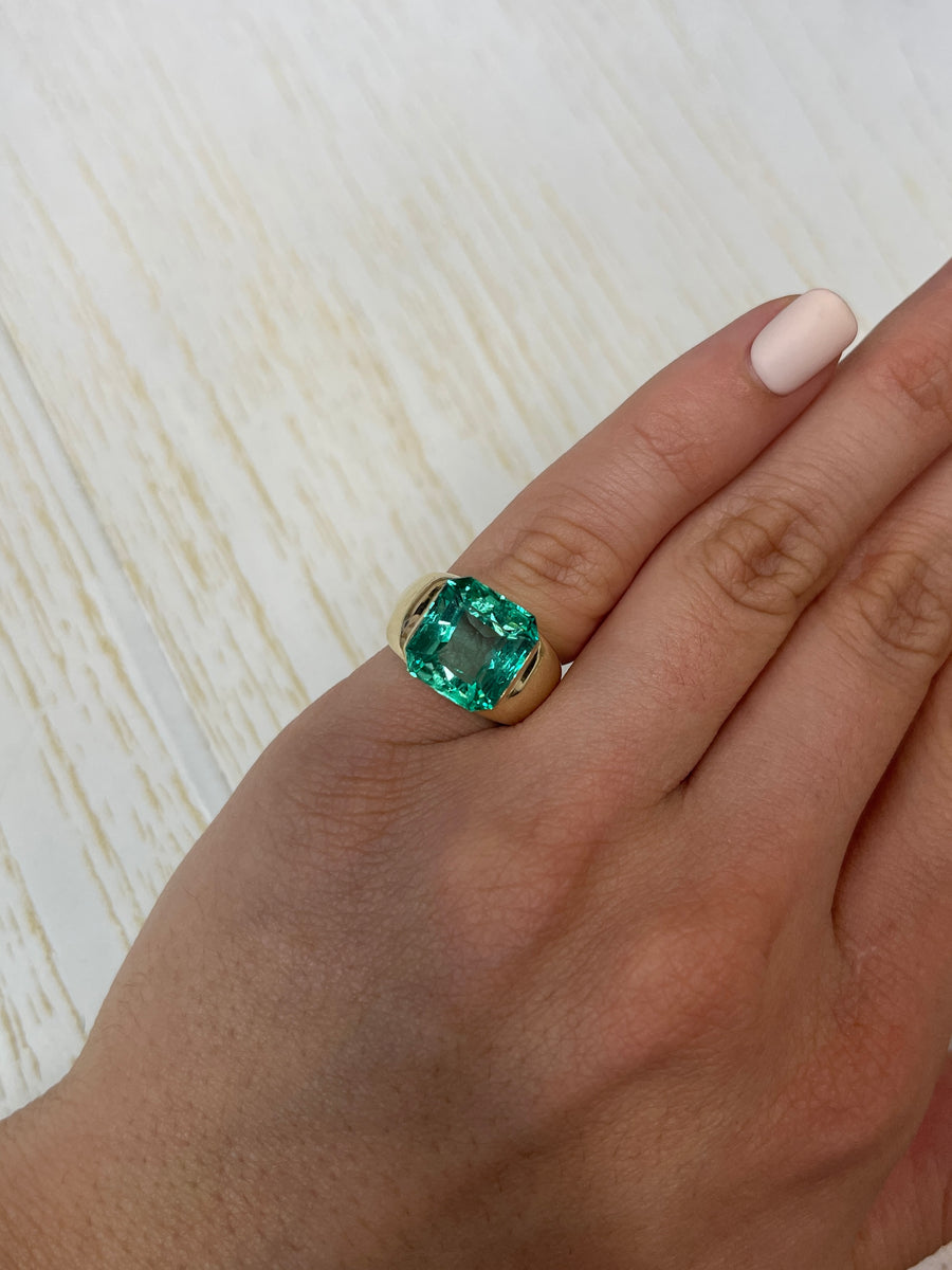 6.40 Carat 11.7x11 Crystalline VS Clarity Green Natural Loose Colombian Emerald-Asscher Cut