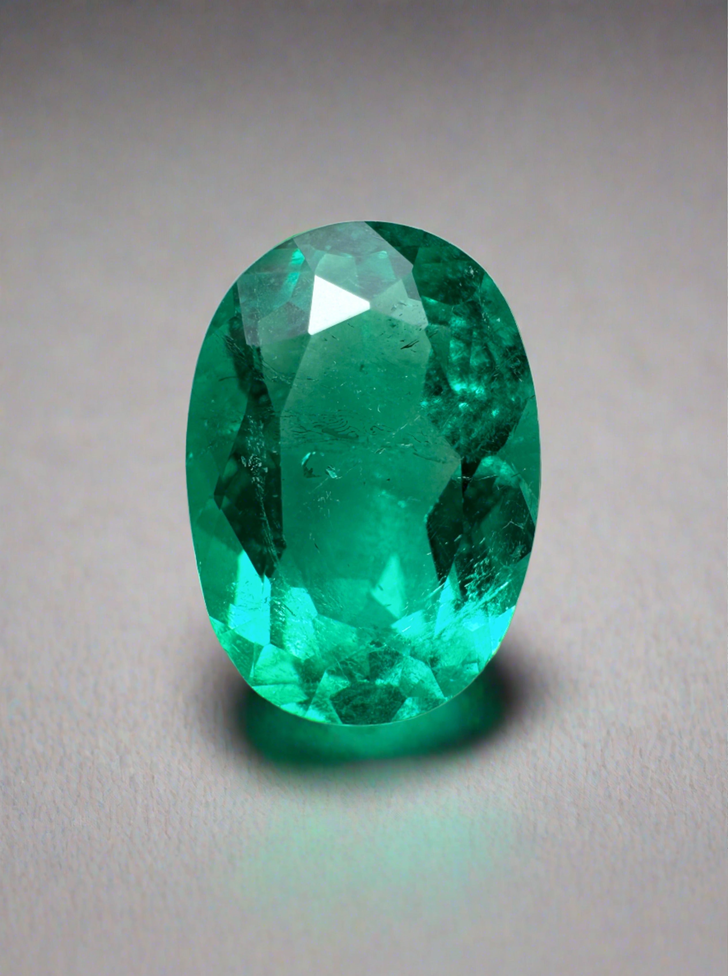 2.40 Carat 11x8 VVS Gemmy Green Loose Colombian Emerald-Oval Cut - JR Colombian Emeralds