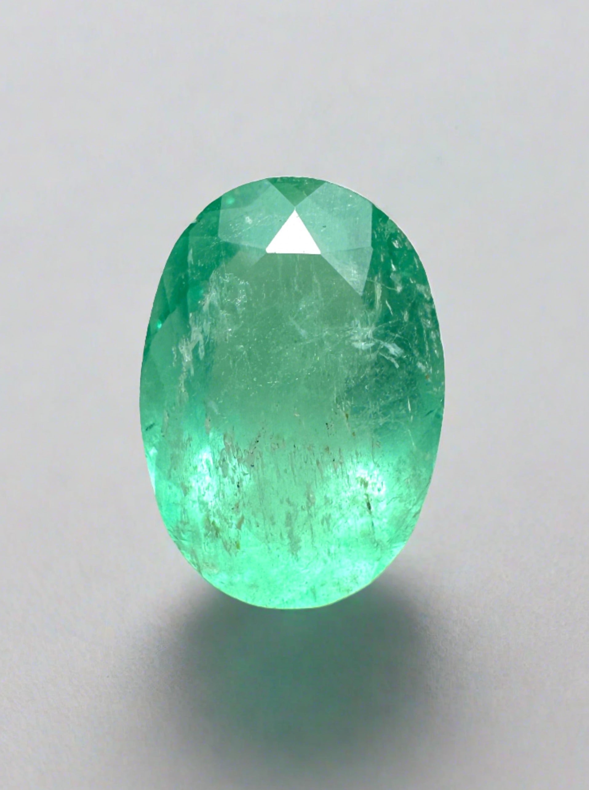 2.40 Carat Slender Medium Light Green Loose Colombian Emerald-Oval Cut - JR Colombian Emeralds