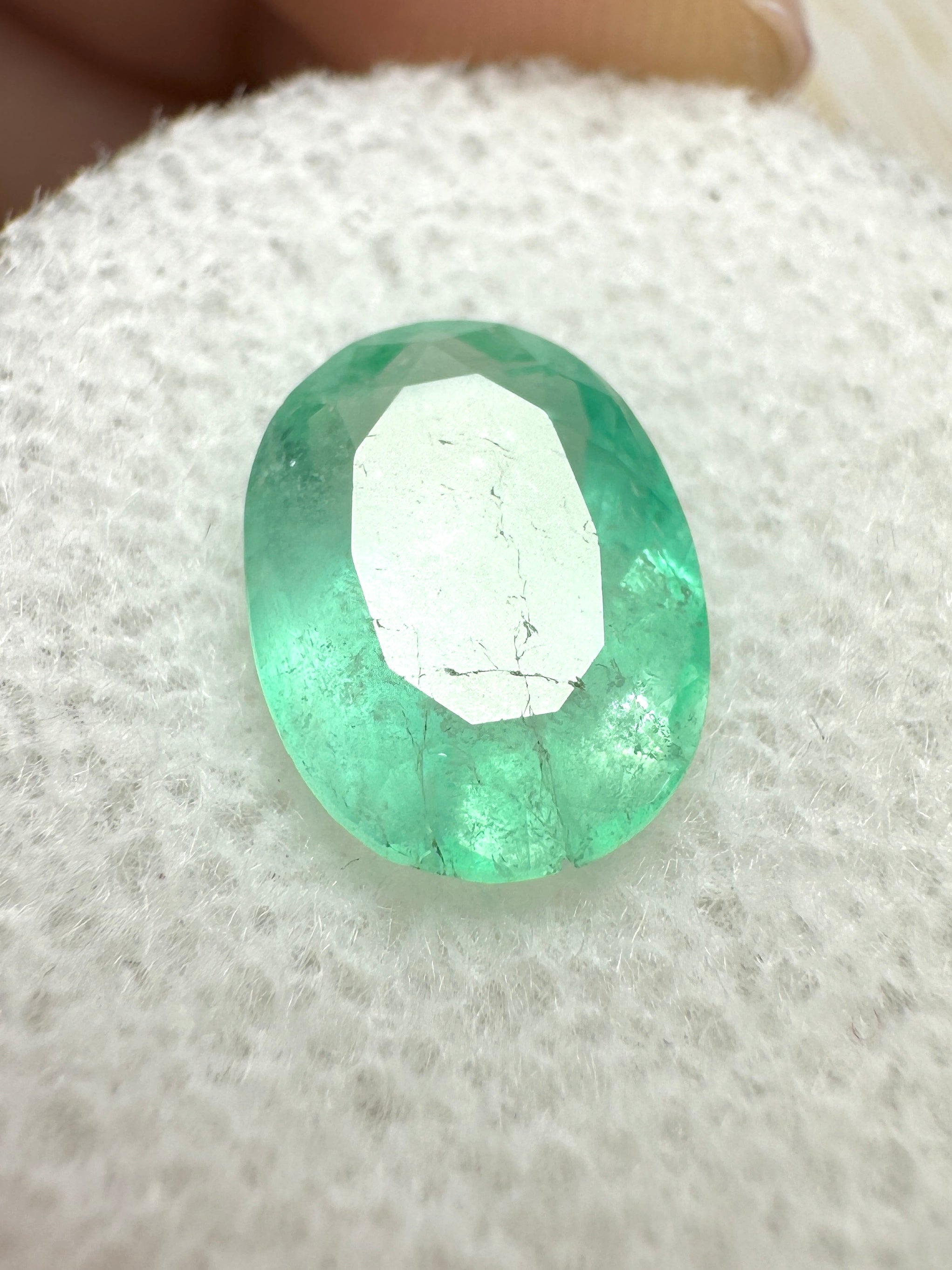 2.42 Carat Light Green Natural Loose Colombian Emerald-Oval Cut - JR Colombian Emeralds