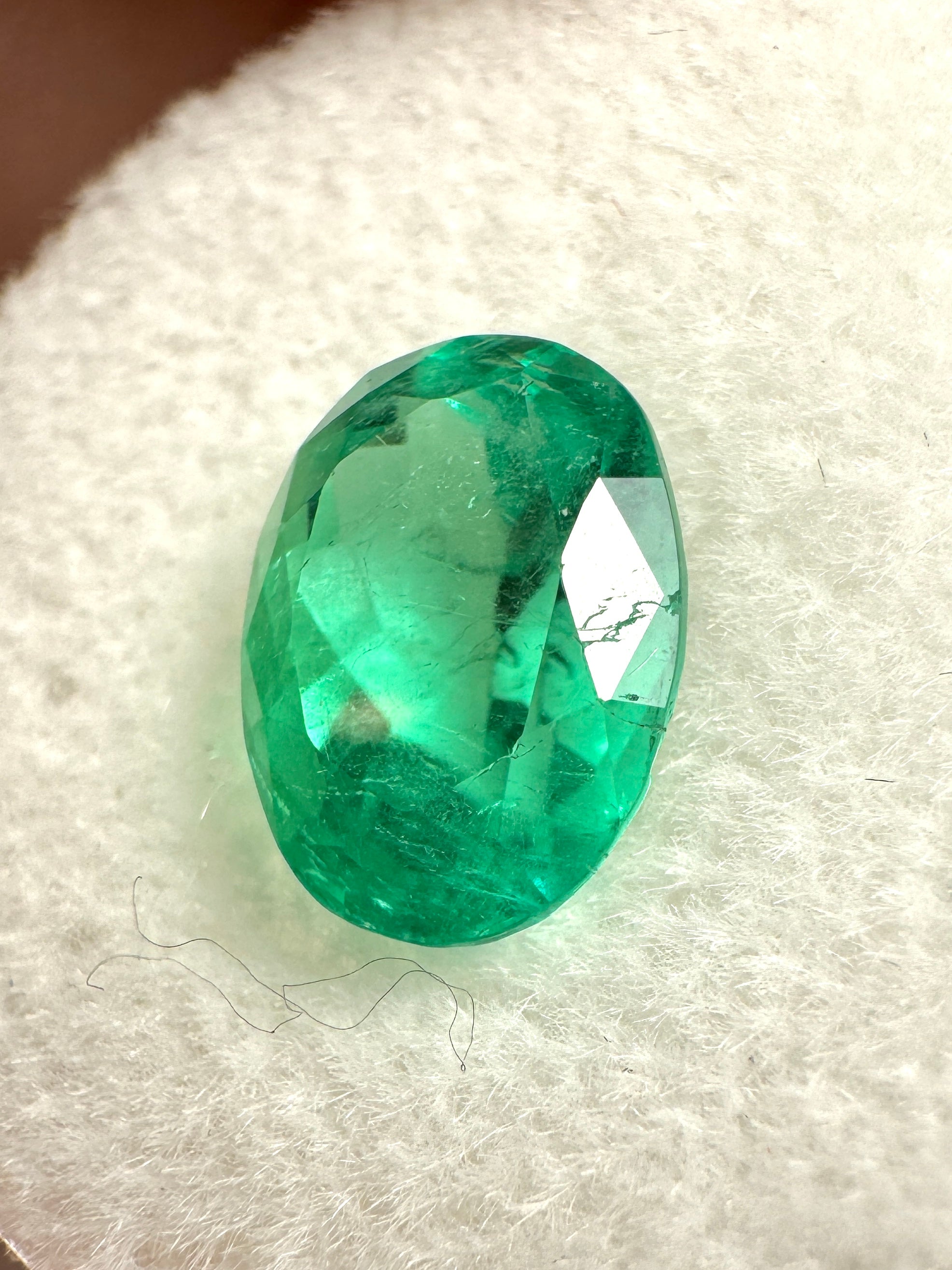 2.52 Carat 10x7 Intense Green Loose Colombian Emerald-Oval Cut - JR Colombian Emeralds