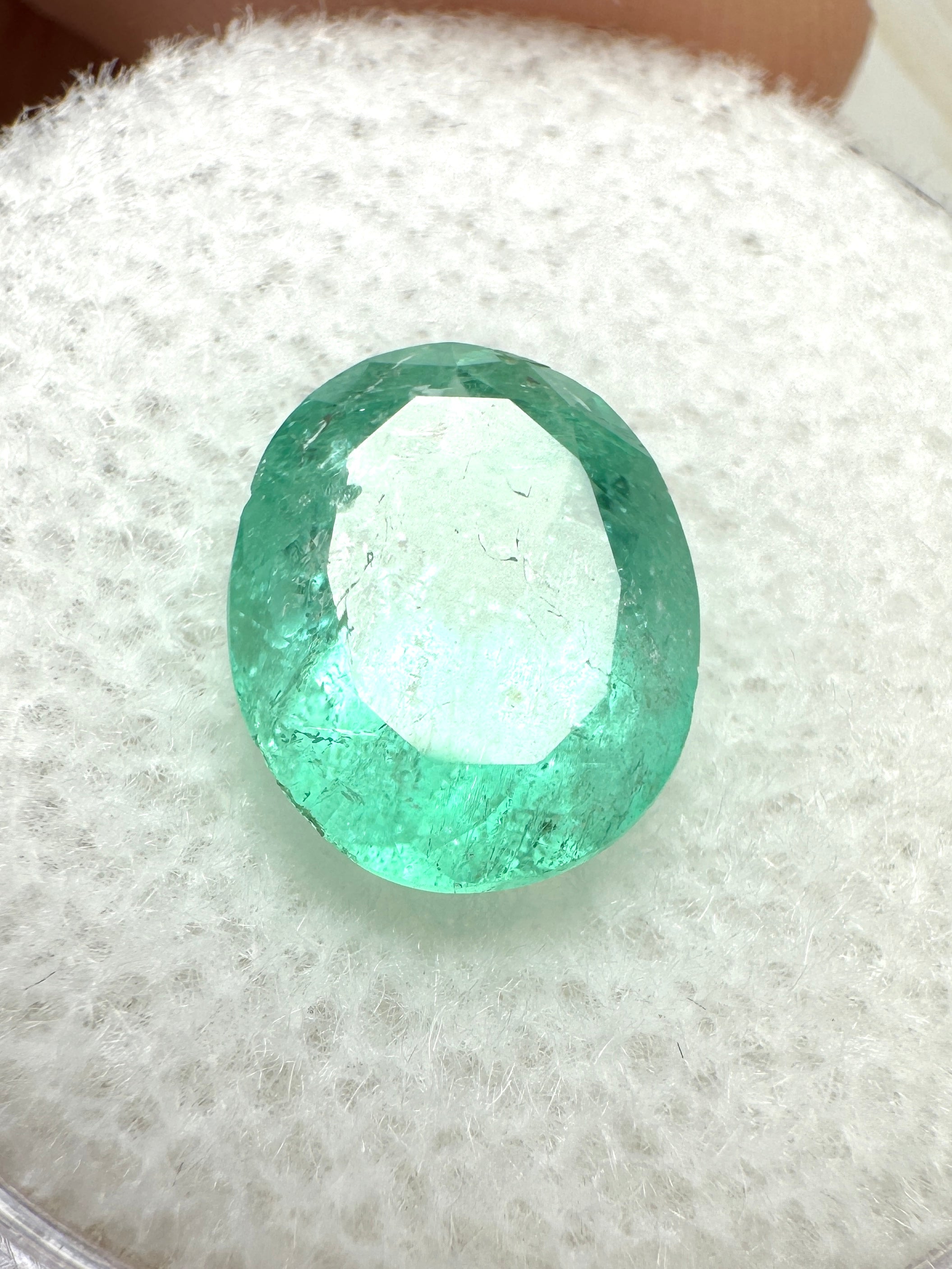 2.52 Carat 10x8 Earthy Bluish Green Natural Loose Colombian Emerald-Oval Cut - JR Colombian Emeralds