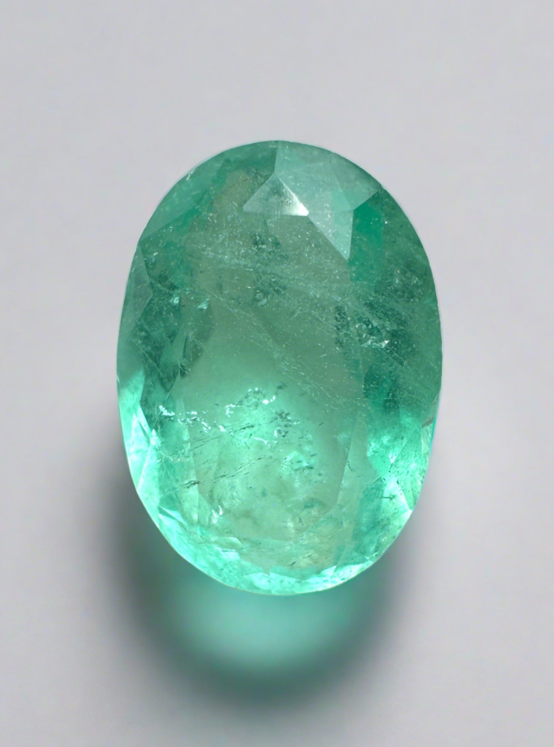 2.63 Carat Light Bluish Green Loose Colombian Emerald-Oval Cut - JR Colombian Emeralds