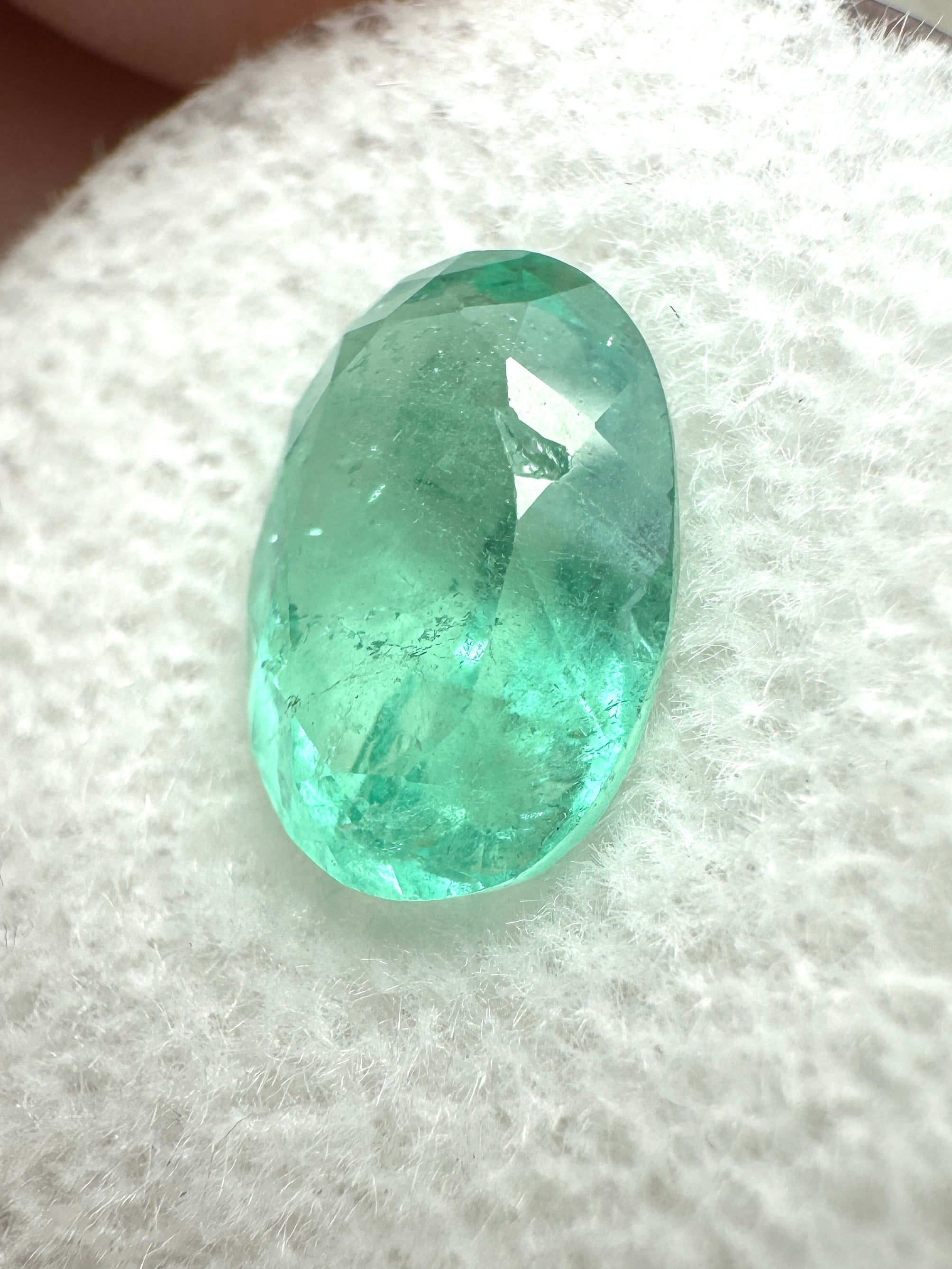 2.63 Carat Light Bluish Green Loose Colombian Emerald-Oval Cut - JR Colombian Emeralds