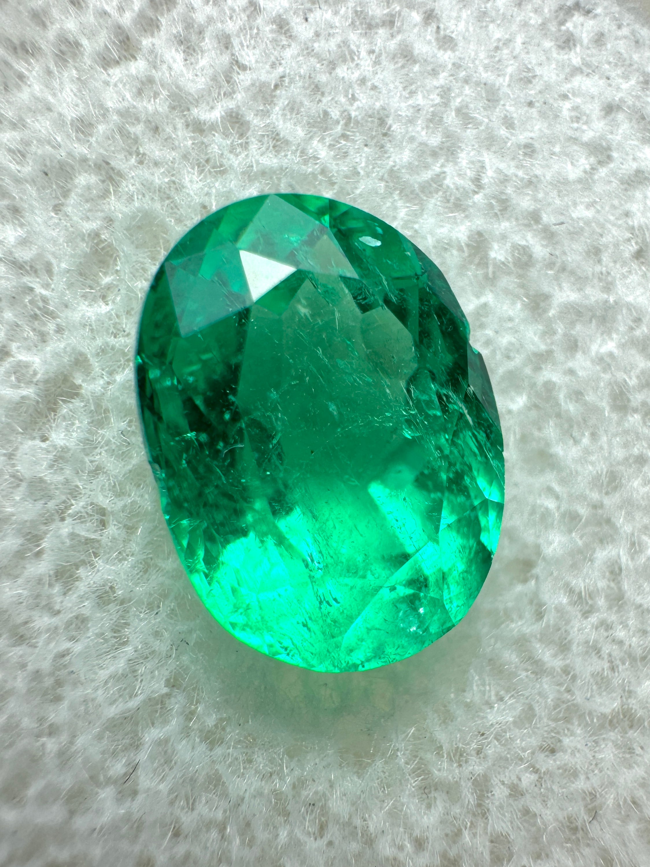 2.67 Carat 10x7 Vibrant Green Loose Colombian Emerald-Oval Cut - JR Colombian Emeralds