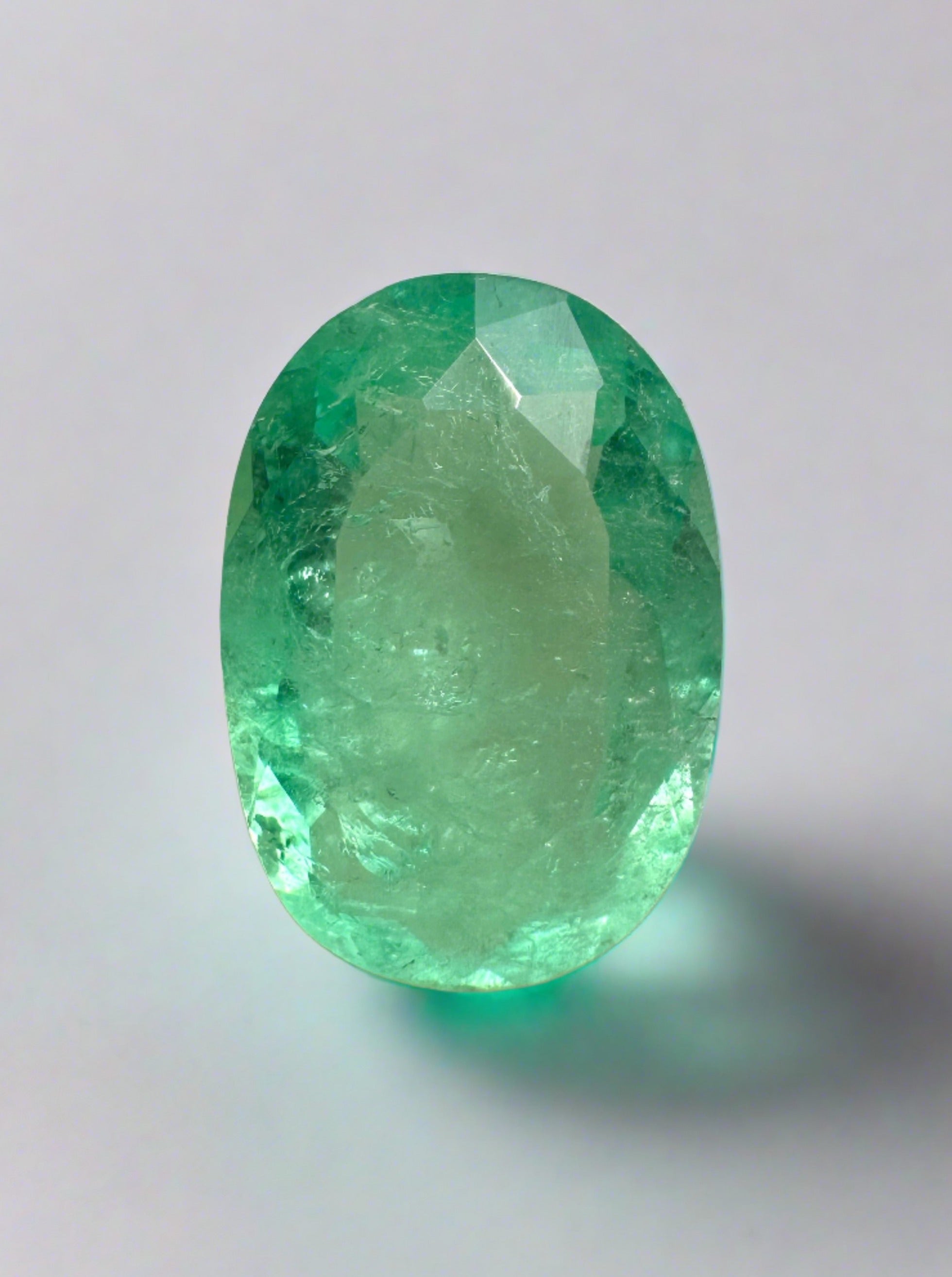 2.78 Carat Light Yellowish Green Natural Loose Colombian Emerald-Oval Cut - JR Colombian Emeralds