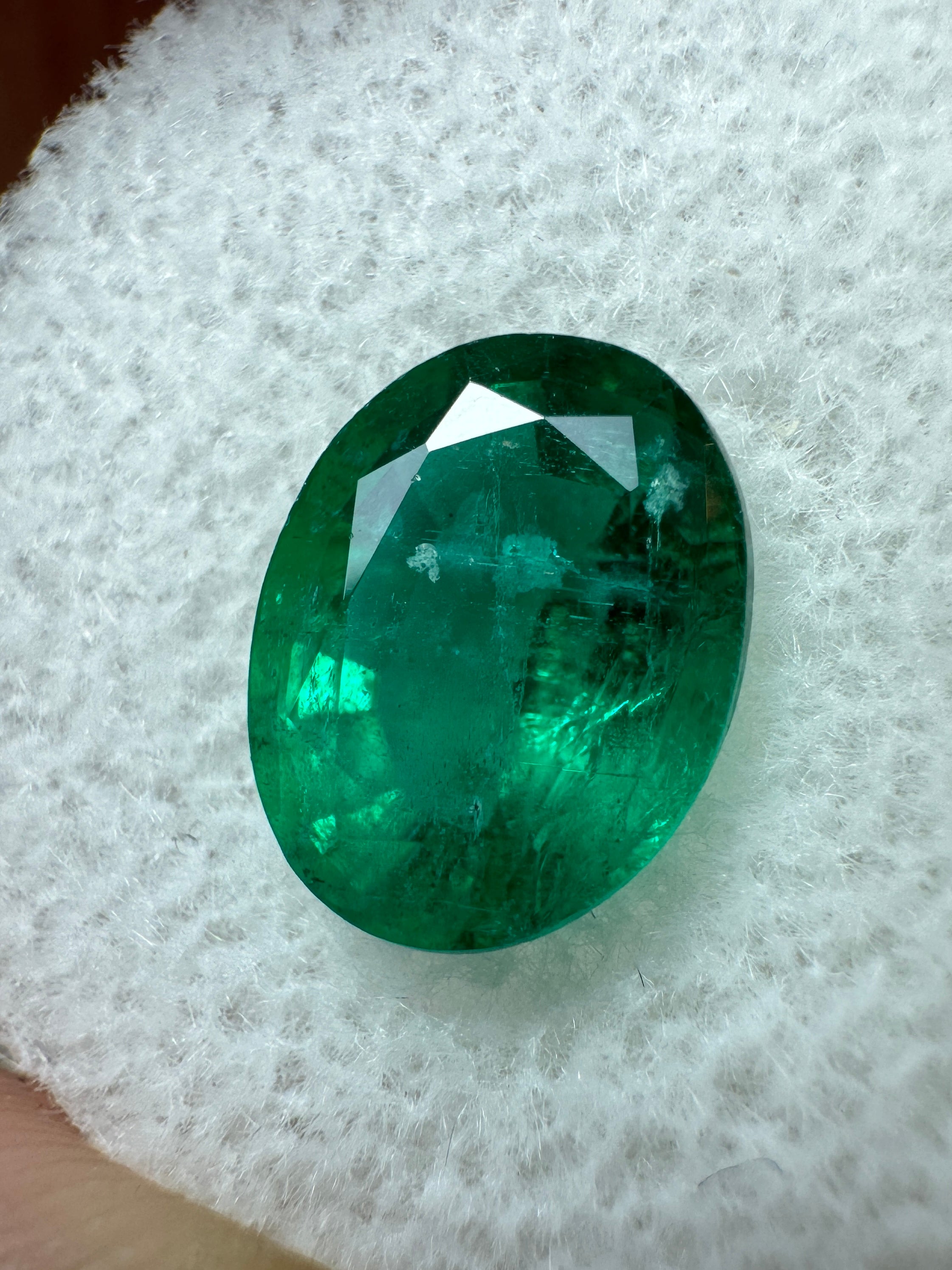 2.90 Carat Classic Emerald Green Natural Loose Zambian Emerald-Oval Cut - JR Colombian Emeralds