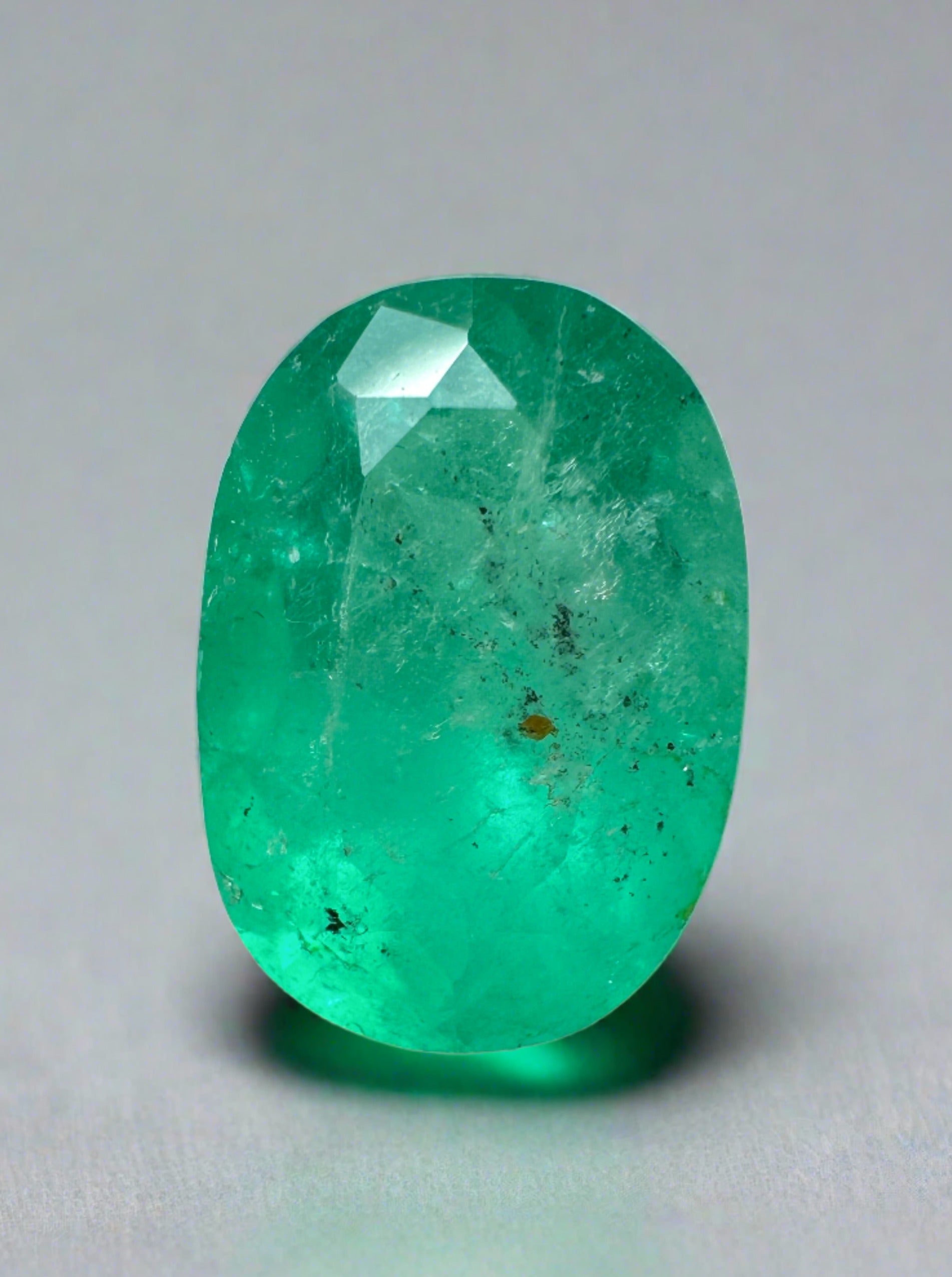 2.95 Carat 11.3x8 Freckled Medium Green Loose Colombian Emerald-Oval Cut - JR Colombian Emeralds