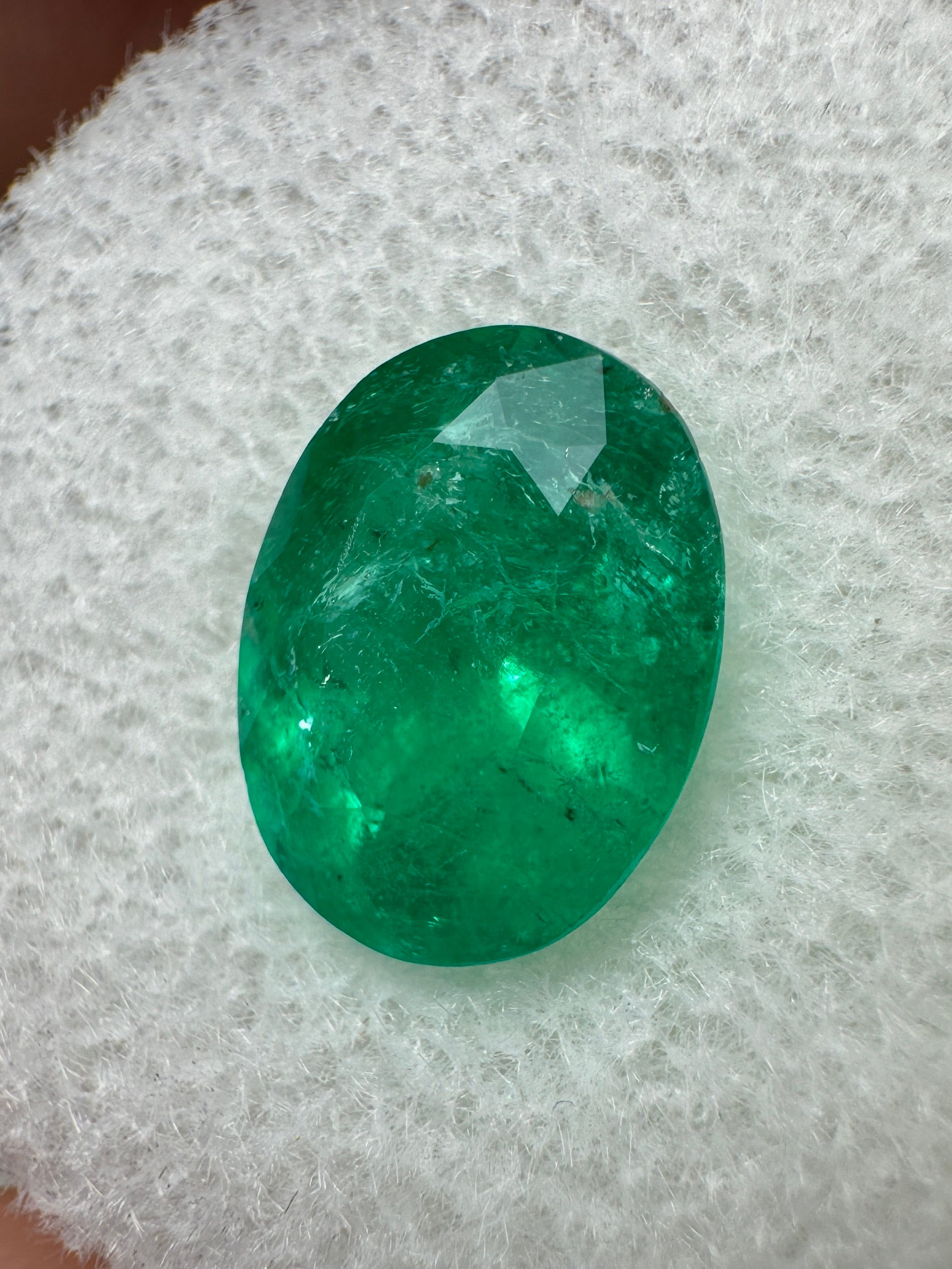 2.98 Carat Intense Dark Green Loose Colombian Emerald-Oval Cut - JR Colombian Emeralds