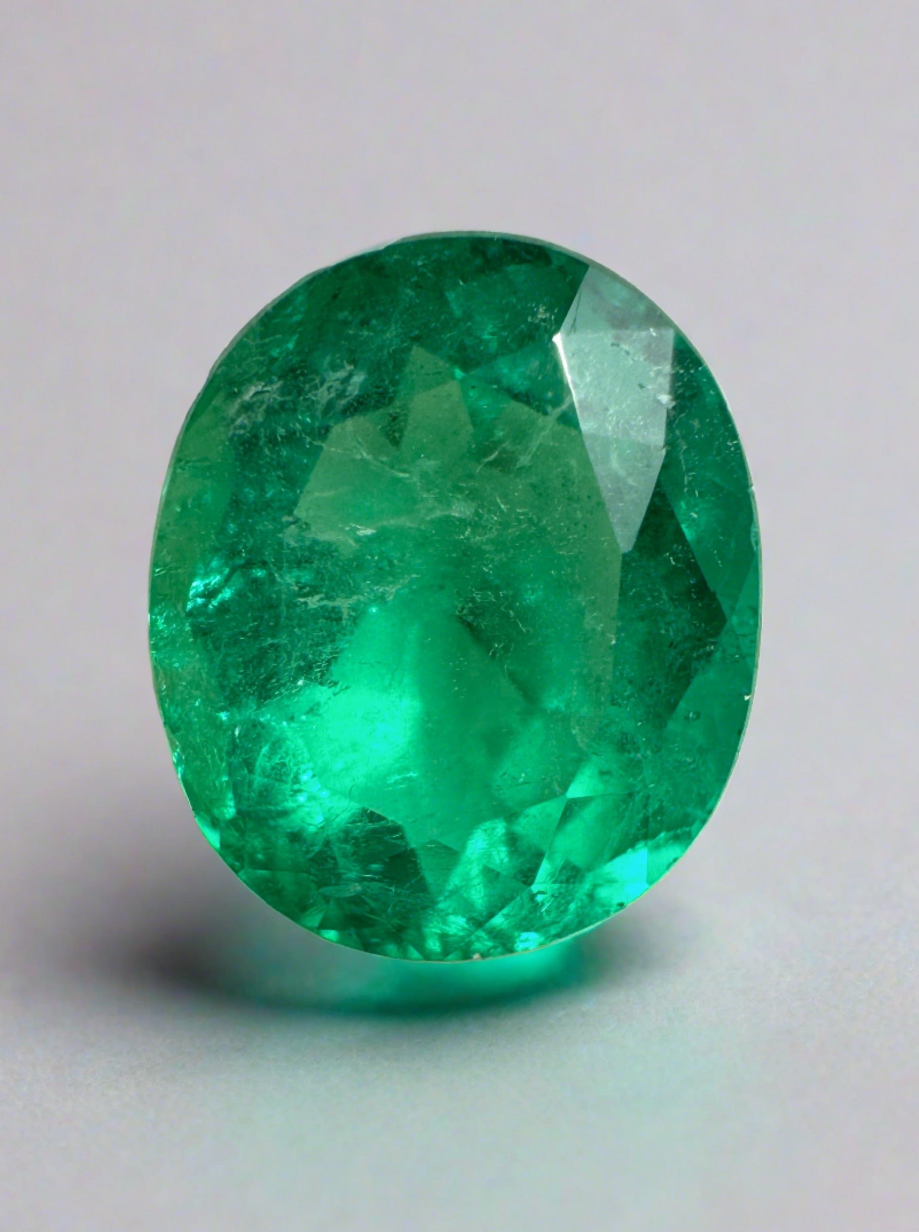 3.07 Carat Muzo Green Natural Loose Colombian Emerald-Oval Cut - JR Colombian Emeralds