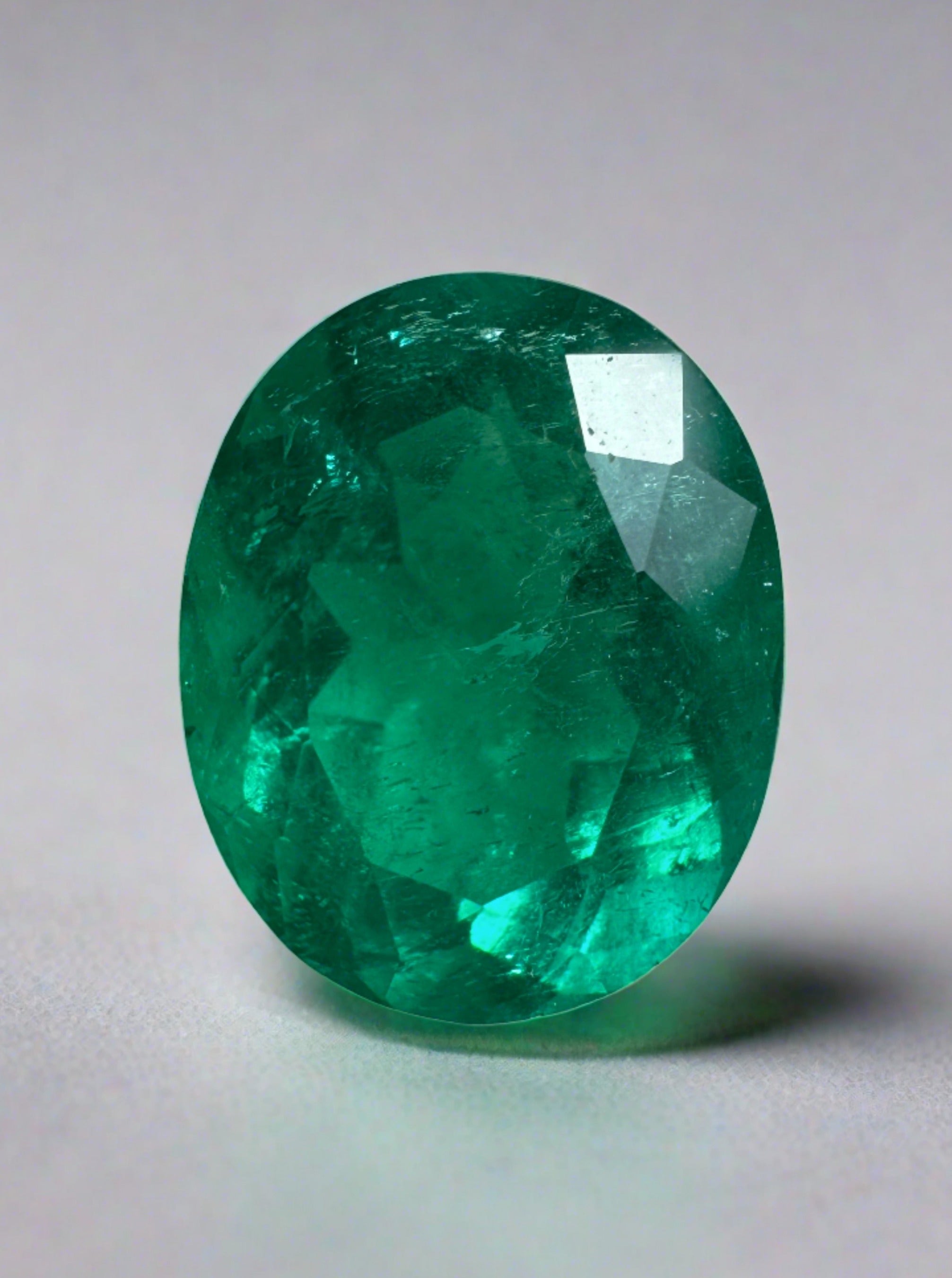 3.19 Carat Muzo Green Natural Loose Colombian Emerald-Oval Cut - JR Colombian Emeralds