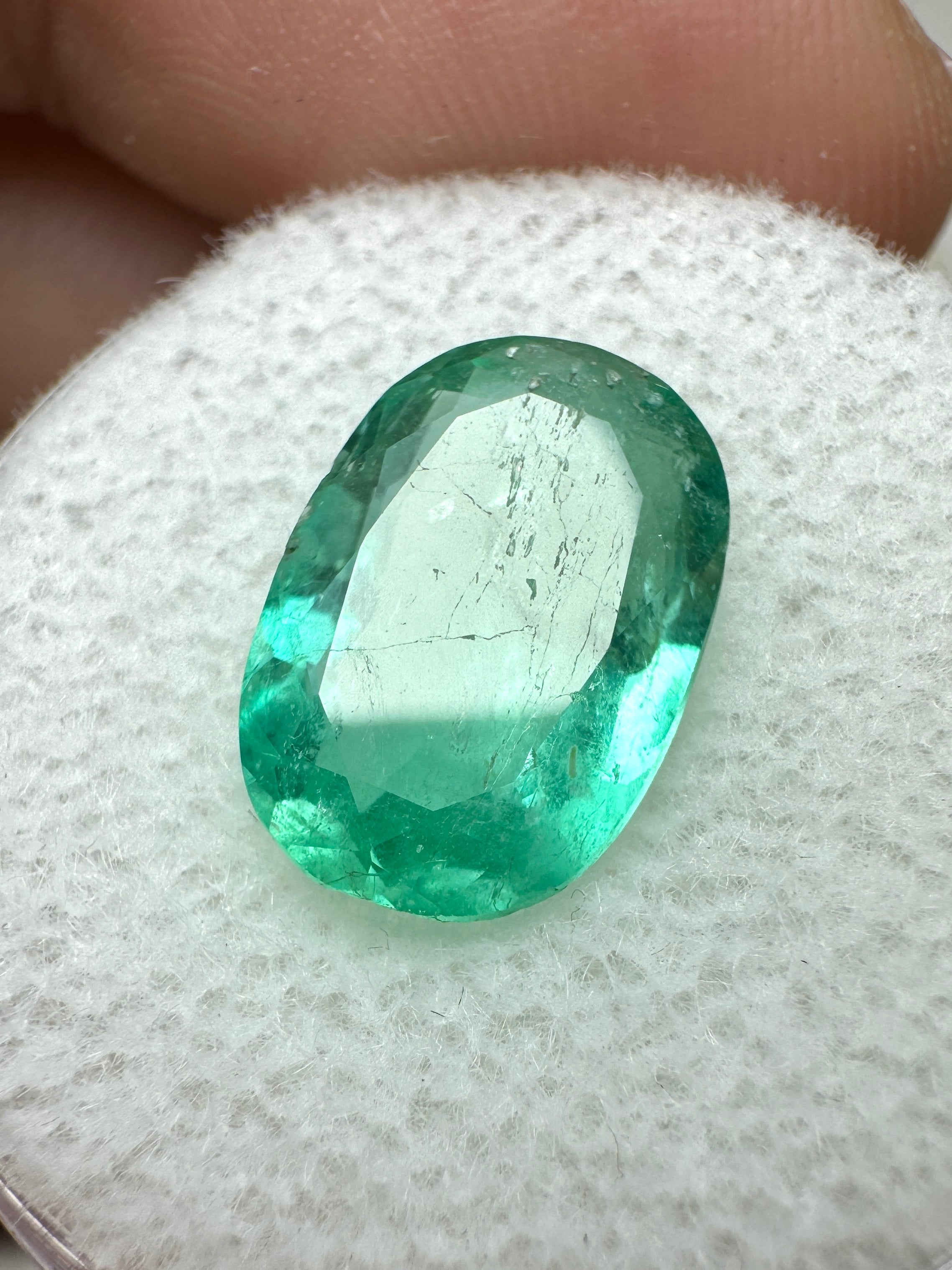 3.25 Carat 12.5x8.6 Green Natural Loose Colombian Emerald-Oval Cut - JR Colombian Emeralds