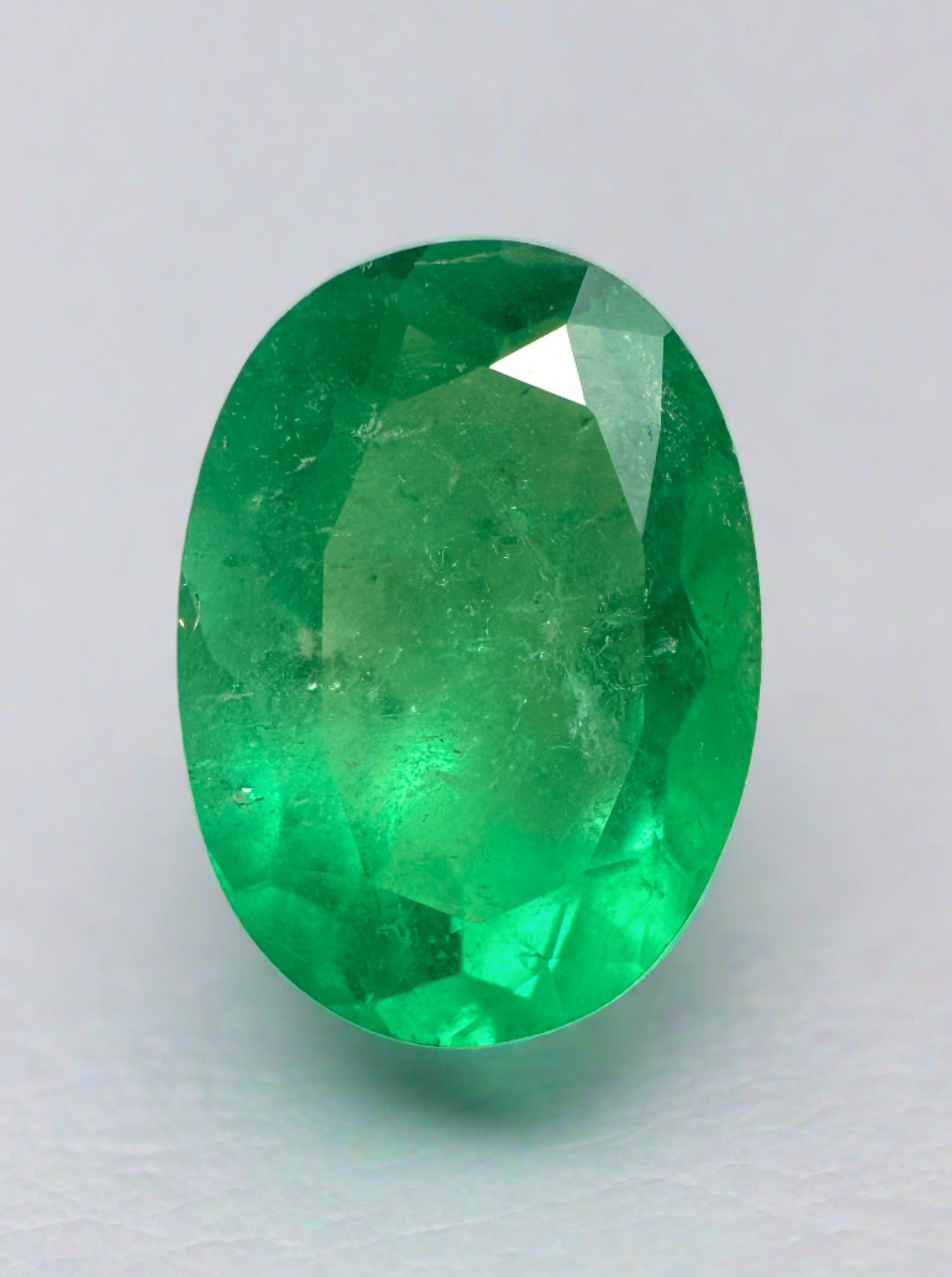 3.32 Carat 12x9 Neon Green Natural Loose Colombian Emerald-Oval Cut - JR Colombian Emeralds