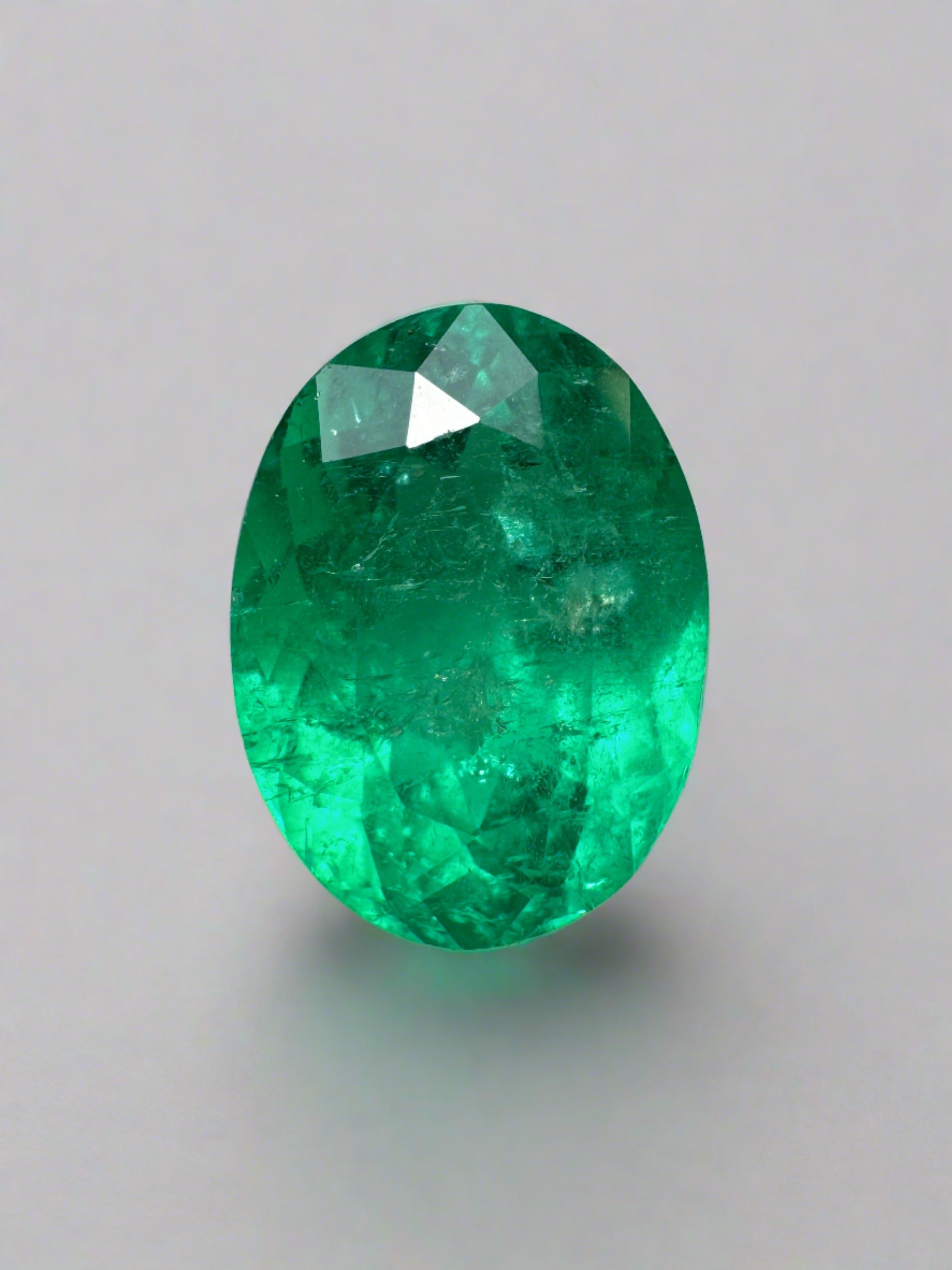 3.54 Carat 11x8 Elongated Muzo Green Natural Loose Colombian Emerald-Oval Cut - JR Colombian Emeralds