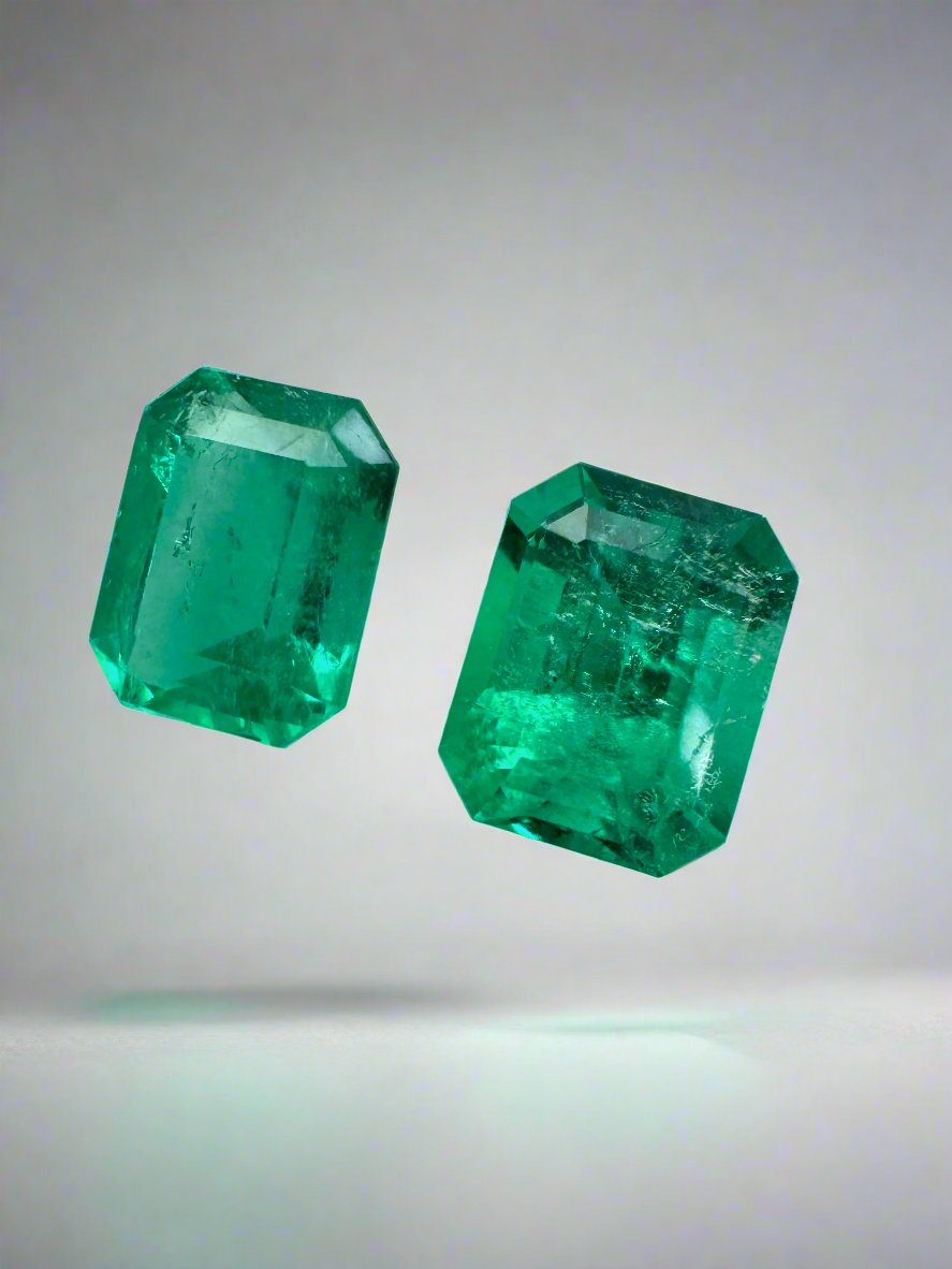 1.86tcw 7x5.5 Muzo Matching Green Loose Colombian Emeralds-Emerald Cut