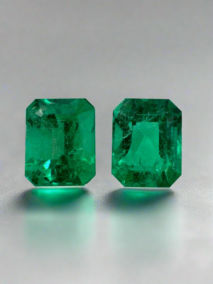 1.90tcw 6.5x5 AAA+ Muzo Matching Green Loose Colombian Emeralds-Emerald Cut