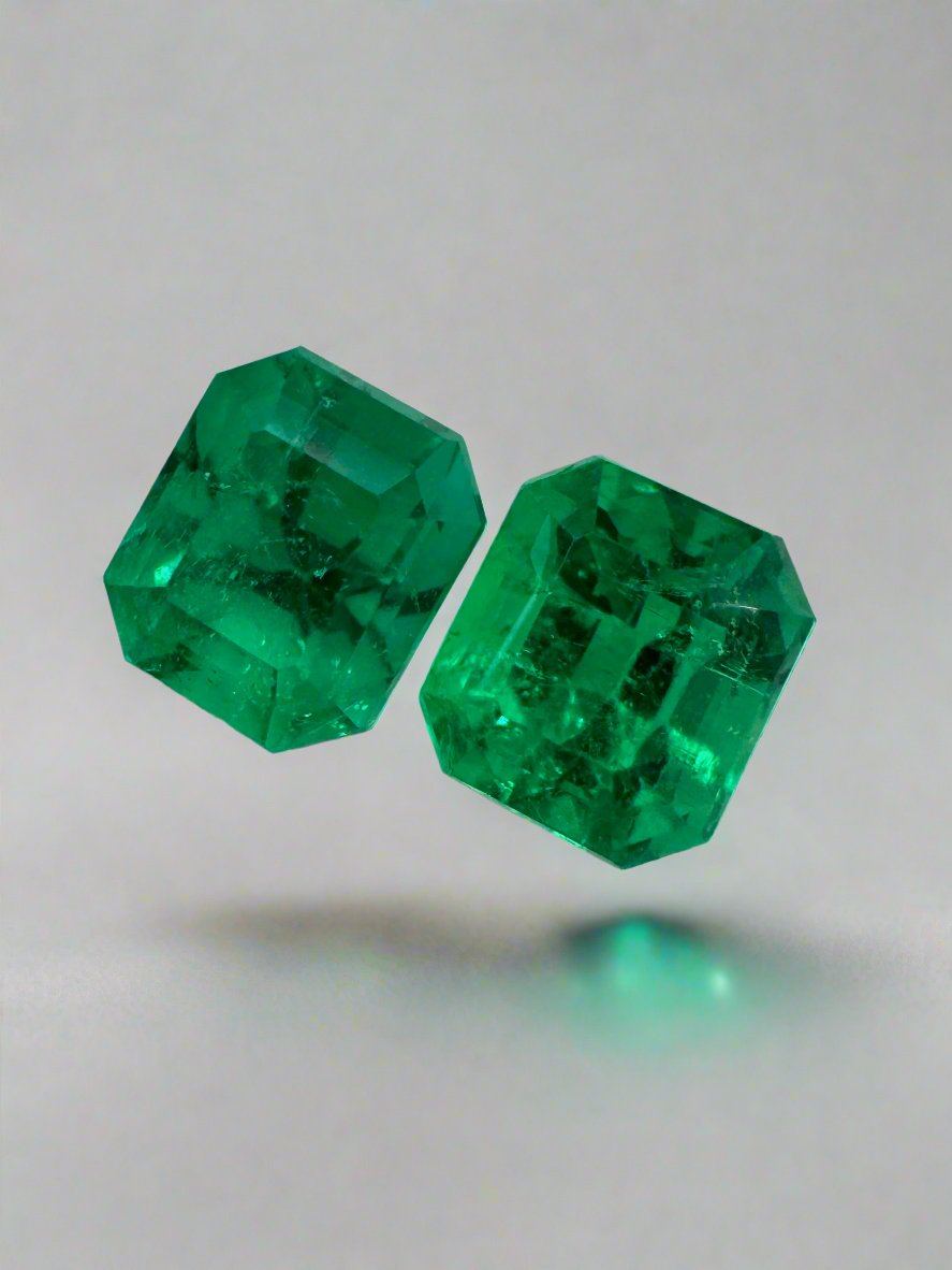 2.01tcw 6x5.3 AAA+ Matching Muzo Green Loose Colombian Emeralds-Emerald Cut