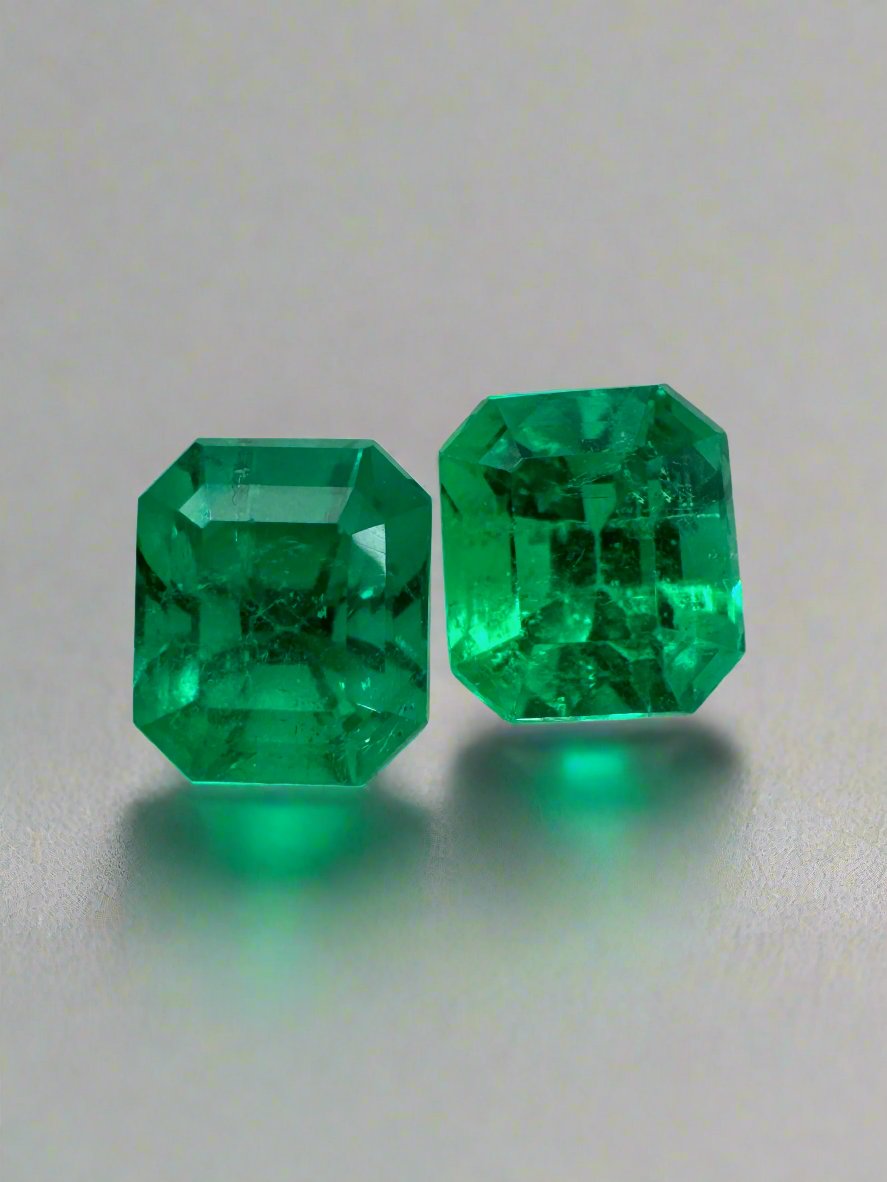 2.01tcw 6x5.3 AAA+ Matching Muzo Green Loose Colombian Emeralds-Emerald Cut