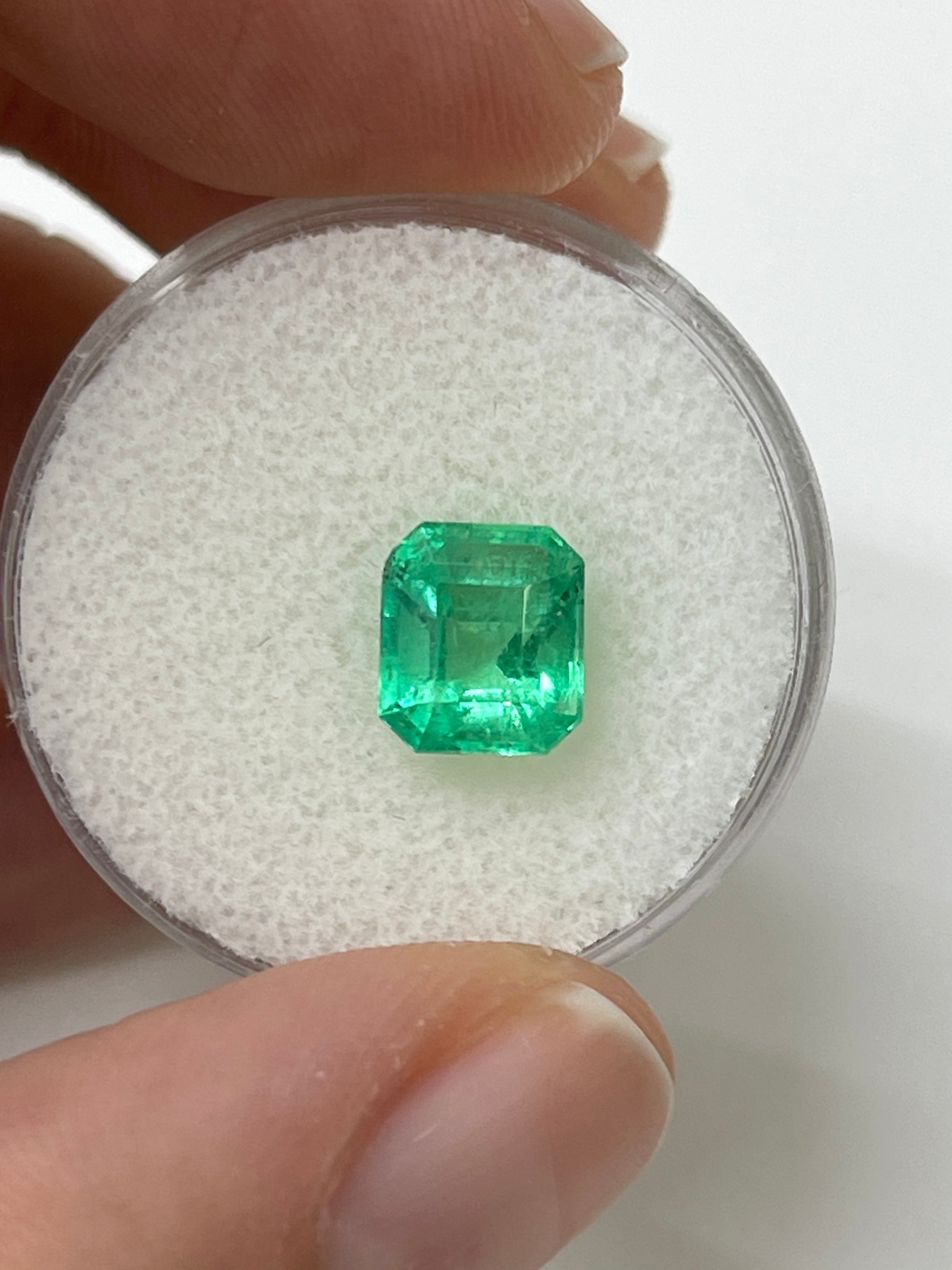 2.08 Carat Lime Yellowish Emerald Cut Natural Unset Colombian Emerald - JR Colombian Emeralds