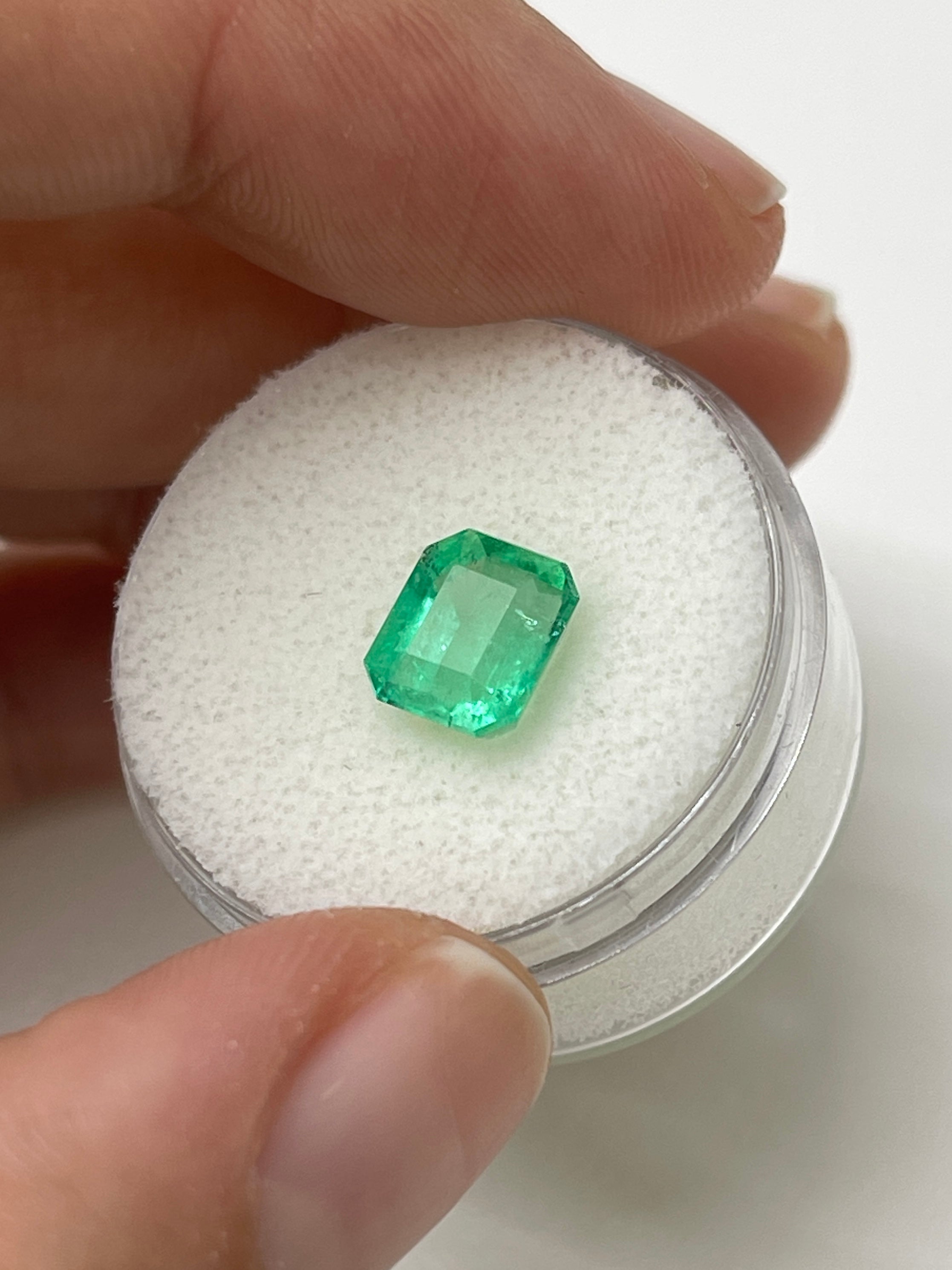 2.08 Carat Lime Yellowish Emerald Cut Natural Unset Colombian Emerald - JR Colombian Emeralds