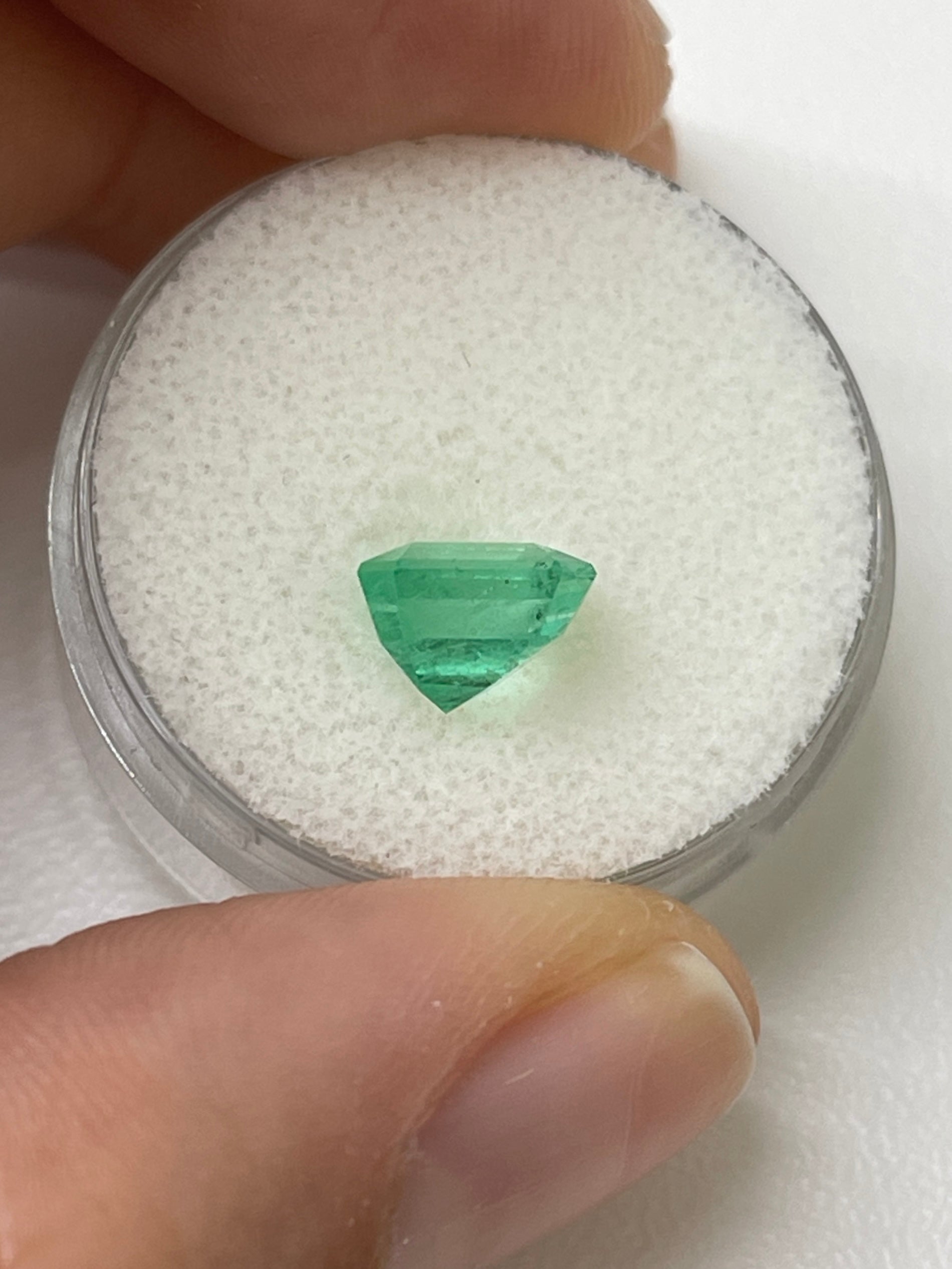 2.08 Carat Lime Yellowish Emerald Cut Natural Unset Colombian Emerald - JR Colombian Emeralds