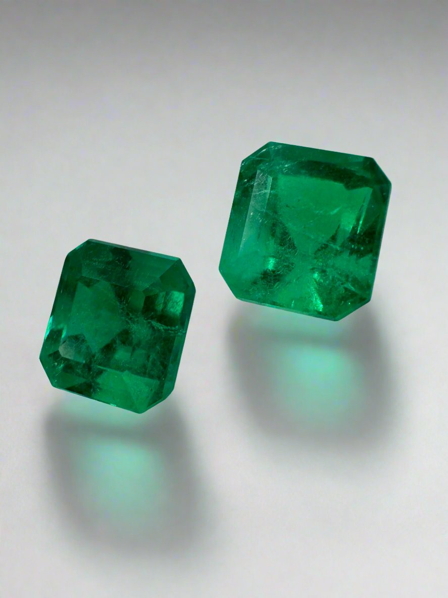 2.02tcw 6x5.4 AAA Matching Muzo Green Loose Colombian Emeralds-Asscher Cut