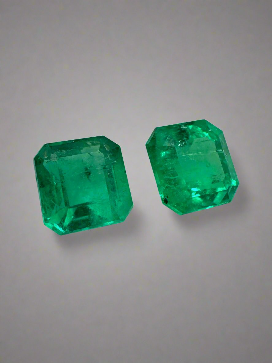 2.19tcw 6x6 AAA Matching Muzo Green Loose Colombian Emeralds-Asscher Cut