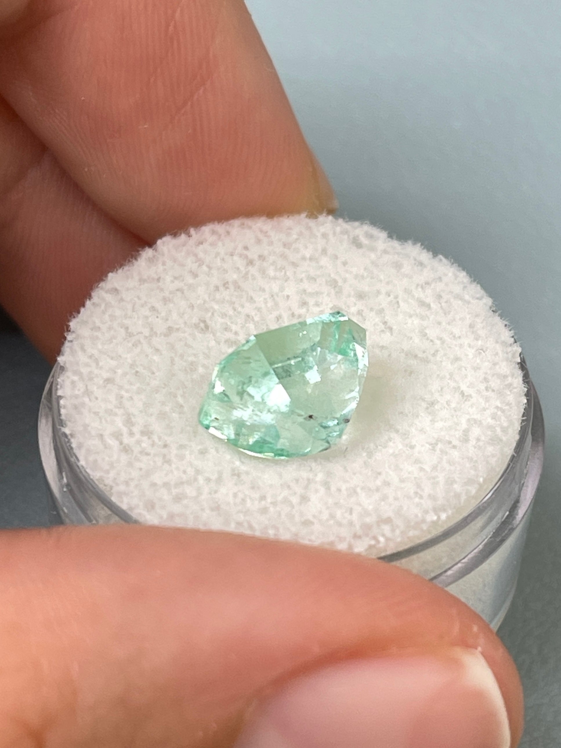 4.04 Carat Pastel Green Natural Loose Colombian Emerald-Chunky Emerald Cut - JR Colombian Emeralds