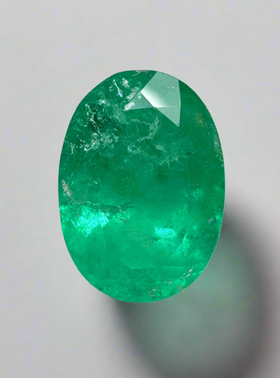 3.72 Carat 12x8.6 Earthy Natural Loose Colombian Emerald-Oval Cut