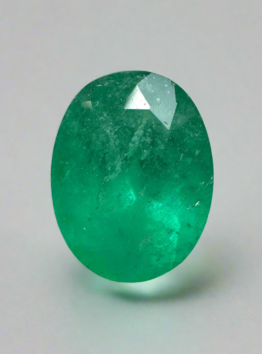 3.86 Carat Deep Emerald Green Natural Loose Colombian Emerald-Oval Cut