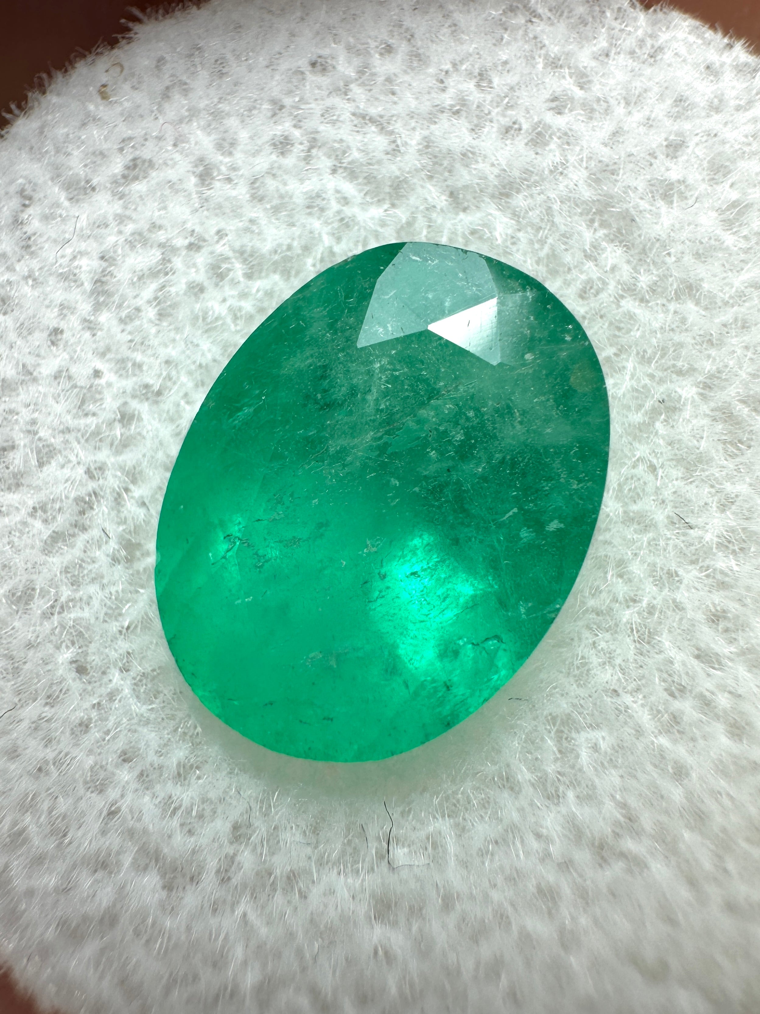 3.86 Carat Deep Emerald Green Natural Loose Colombian Emerald-Oval Cut - JR Colombian Emeralds