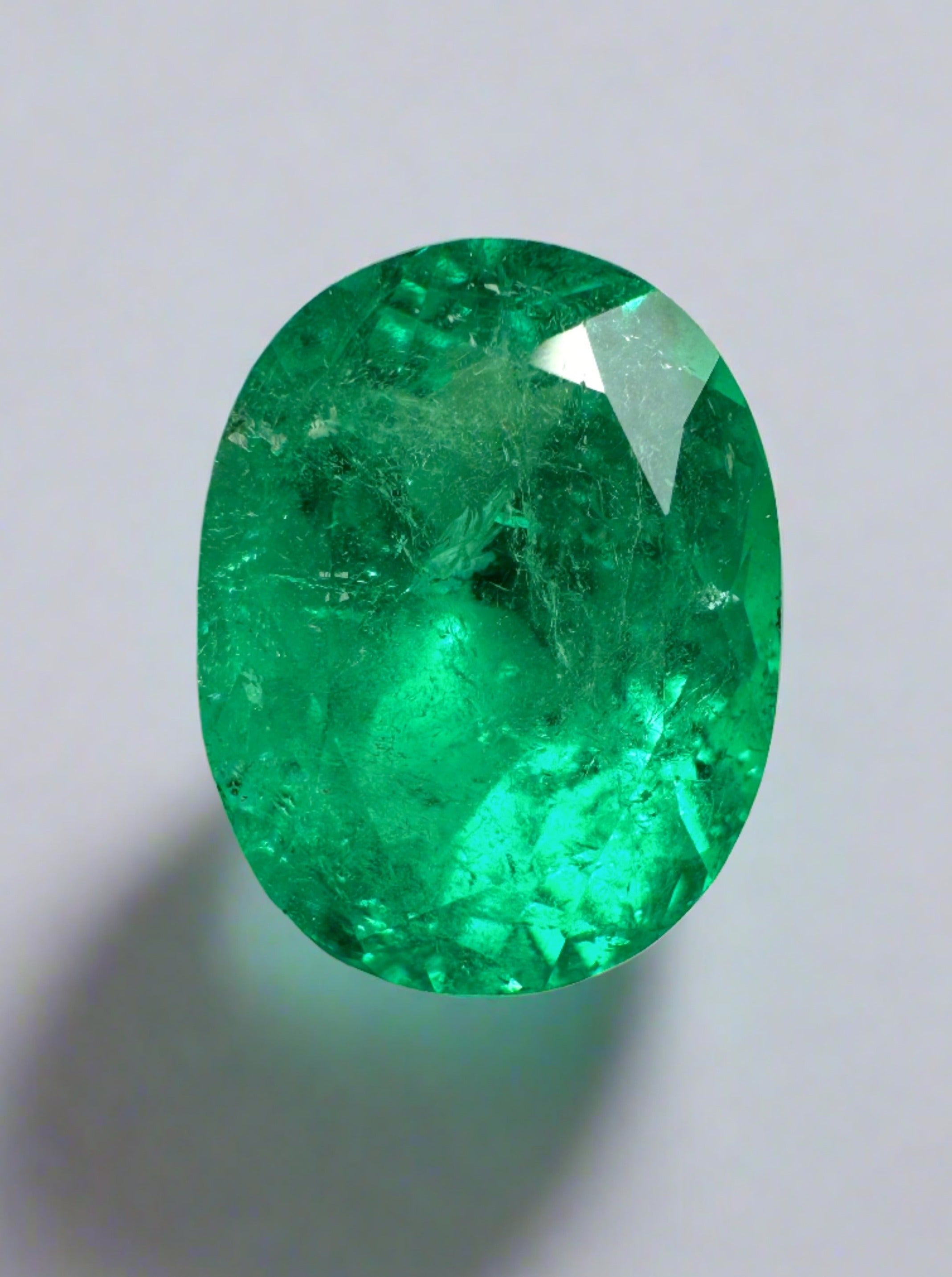 3.97 Carat 11.5x9 Vivacious Muzo Green Natural Loose Colombian Emerald-Oval Cut - JR Colombian Emeralds