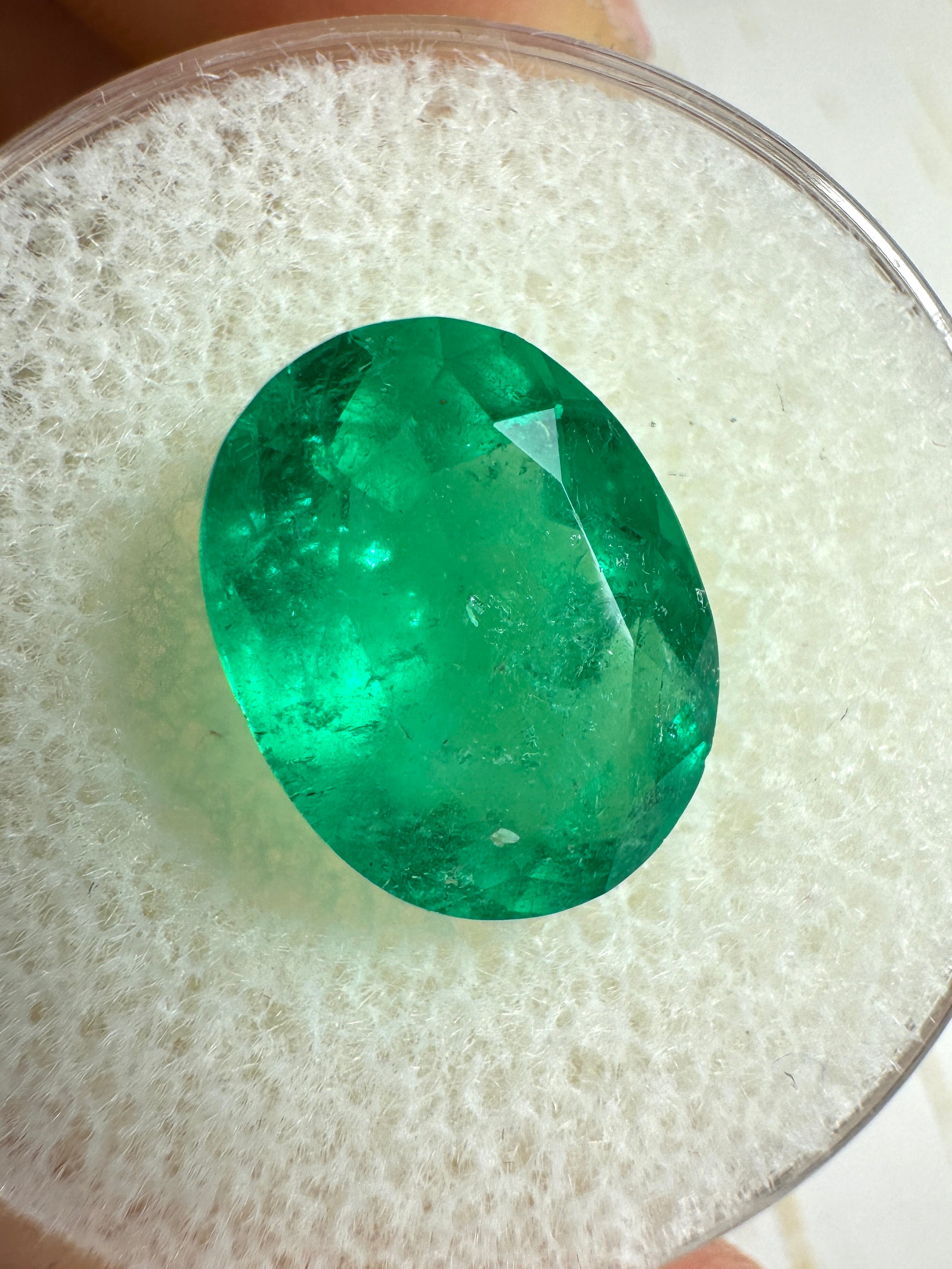 4.04 Carat 12x9 Yellowish Green Natural Loose Colombian Emerald-Oval Cut - JR Colombian Emeralds