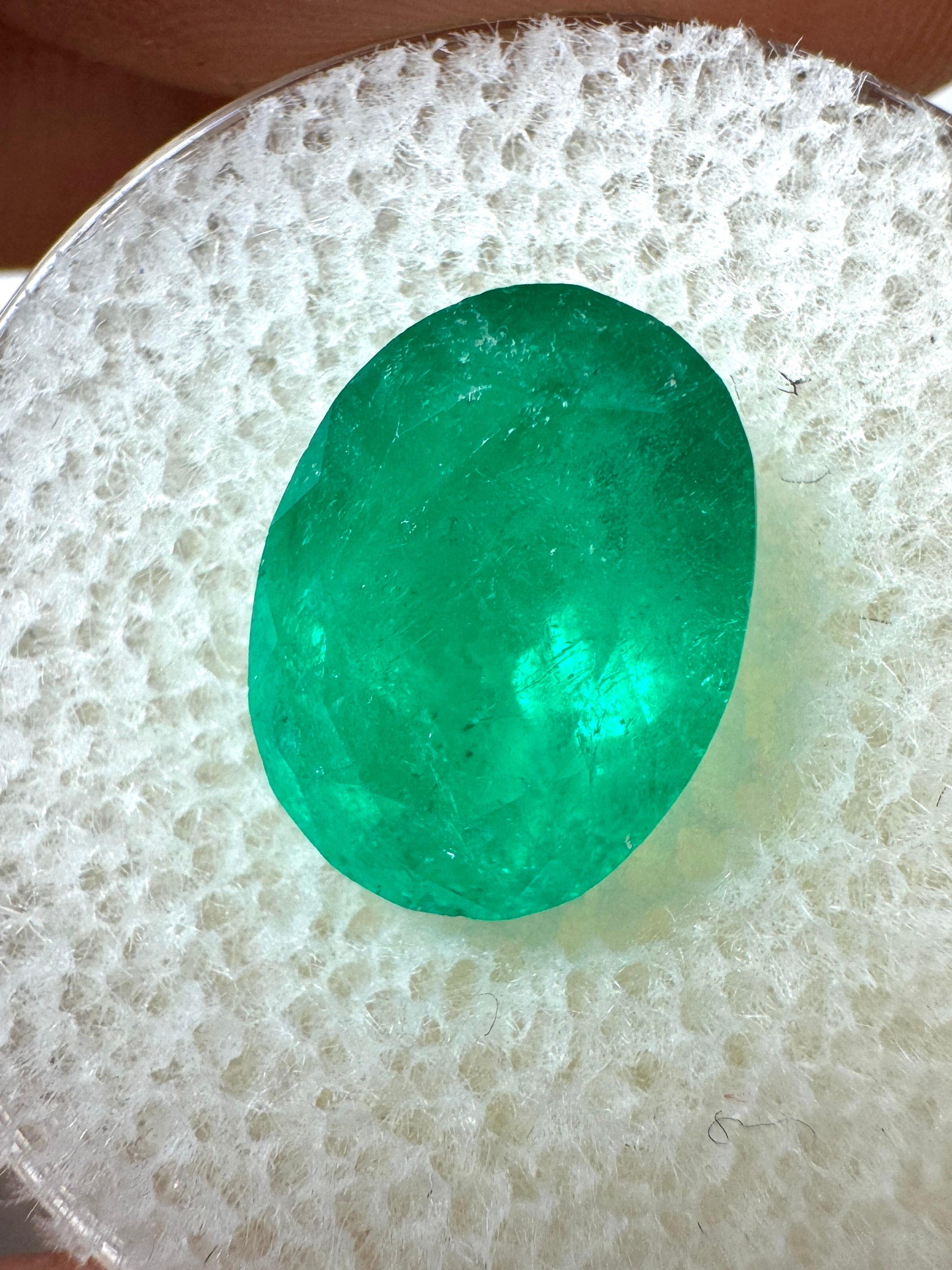 4.16 Carat Deep Green Natural Loose Colombian Emerald-Oval Cut - JR Colombian Emeralds