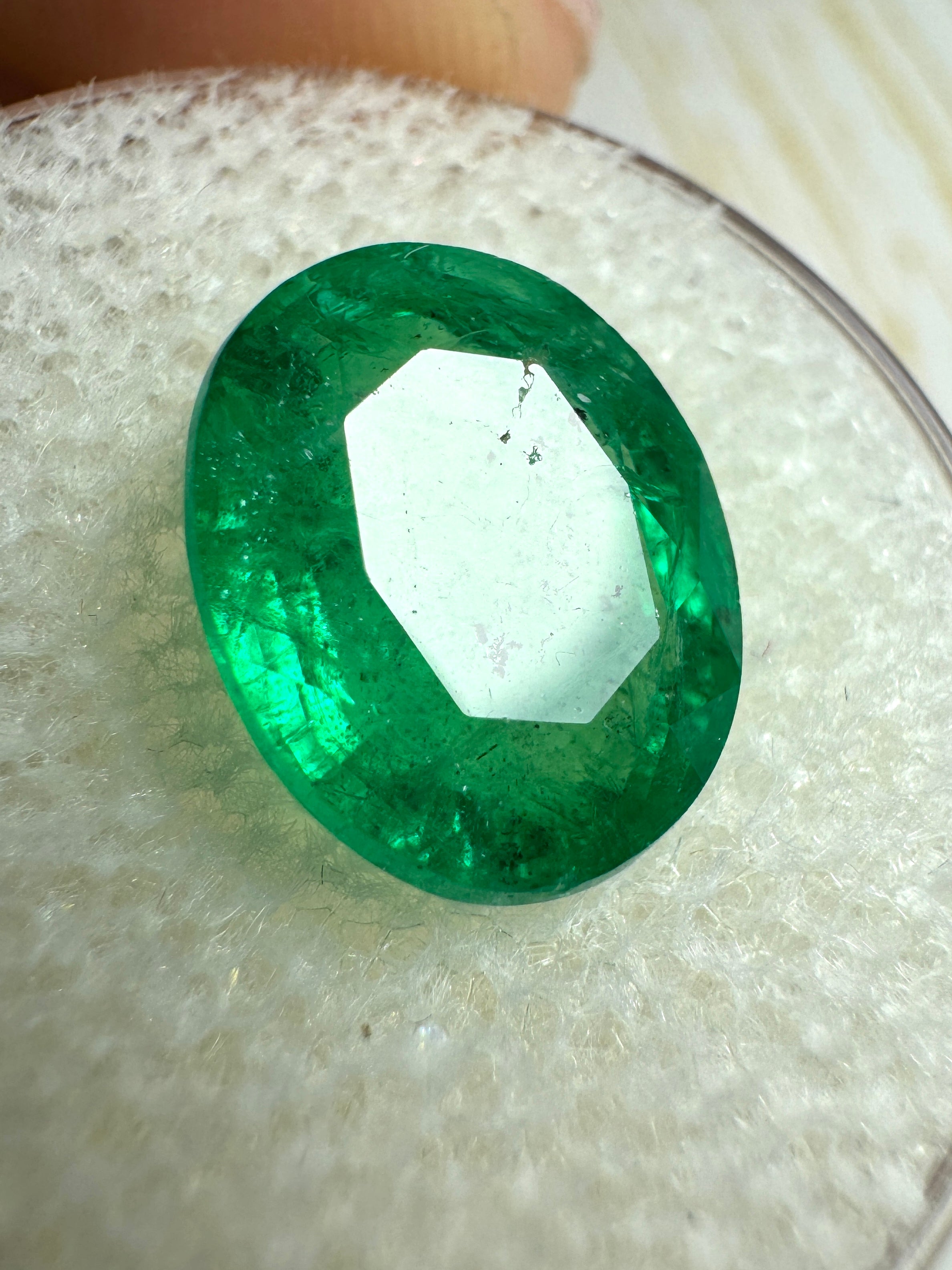 4.80 Carat 12x9.5 Freckled Green Natural Loose Zambian Emerald-Oval Cut - JR Colombian Emeralds