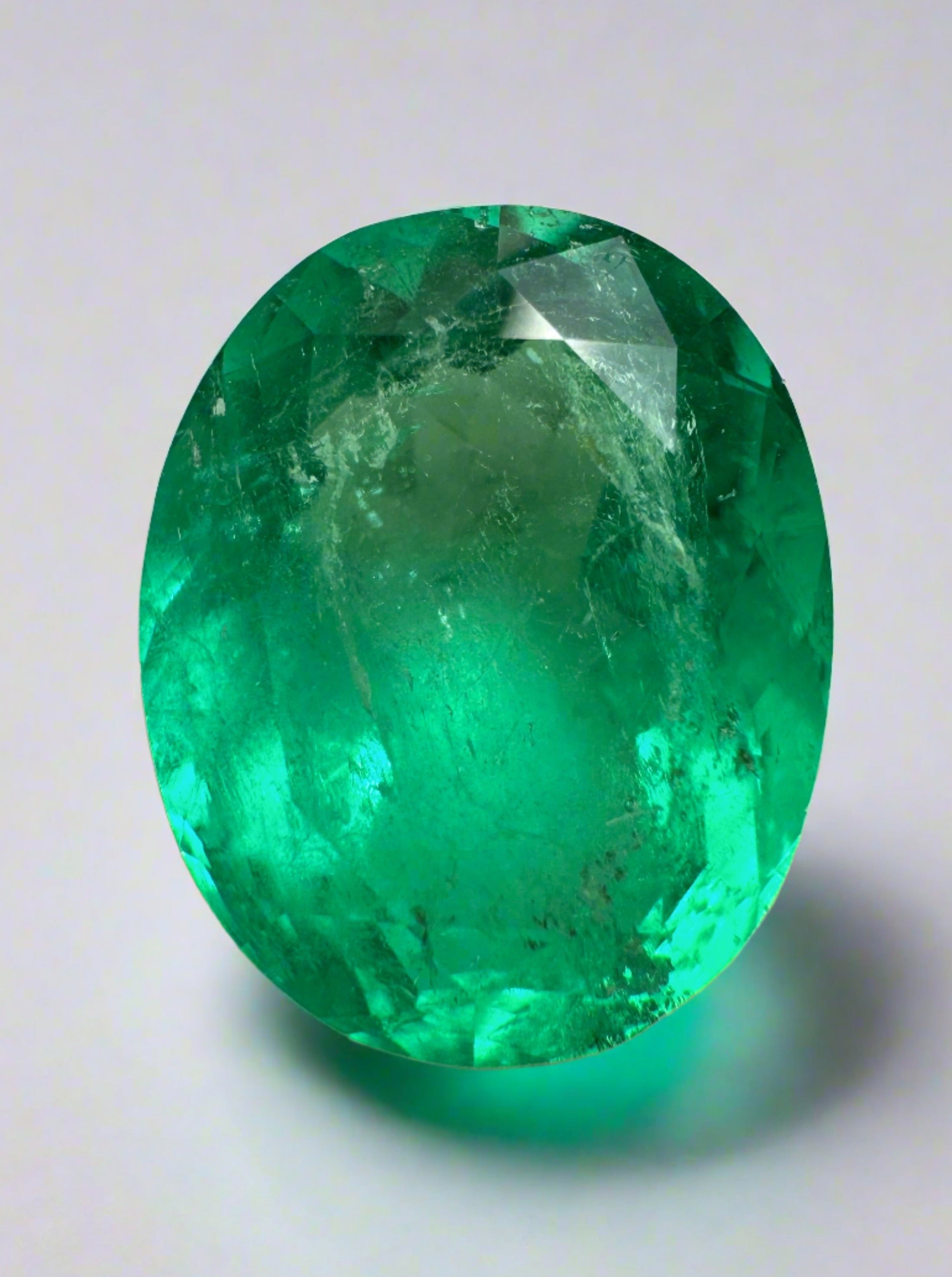 6.25 Carat 13.5x11 Muzo Yellowish Green Natural Loose Colombian Emerald-Oval Cut - JR Colombian Emeralds