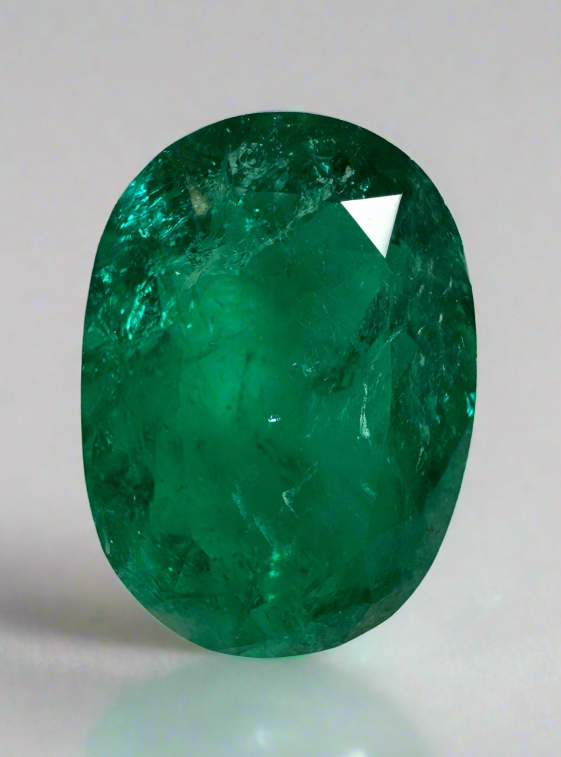 7.22 Carat 15.5x11 Vivid Muzo Green Natural Loose Colombian Emerald-Oval Cut - JR Colombian Emeralds