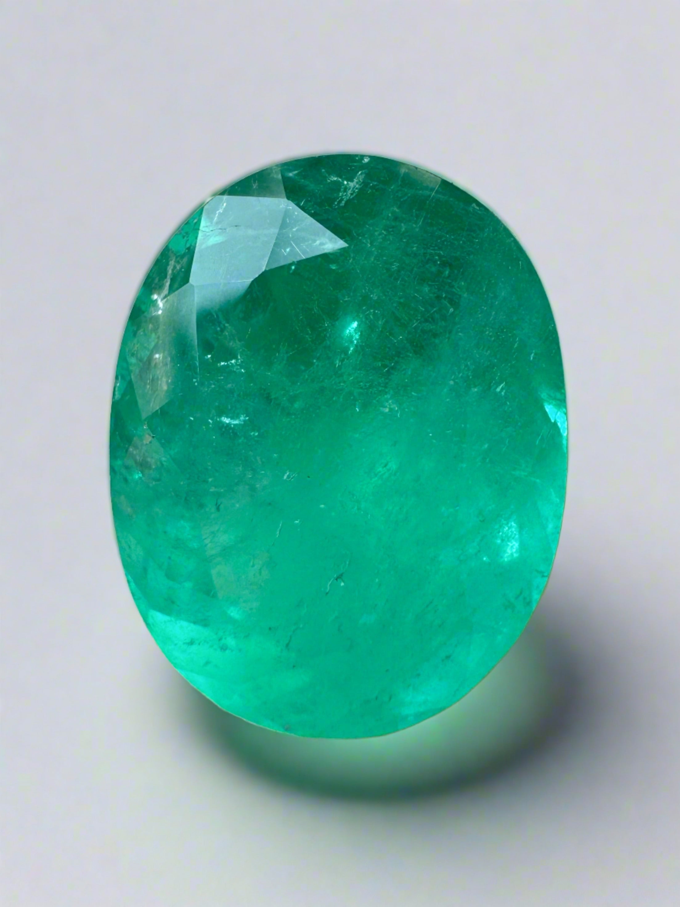 8.10 Carat Medium Bluish Green Natural Loose Colombian Emerald-Oval Cut - JR Colombian Emeralds