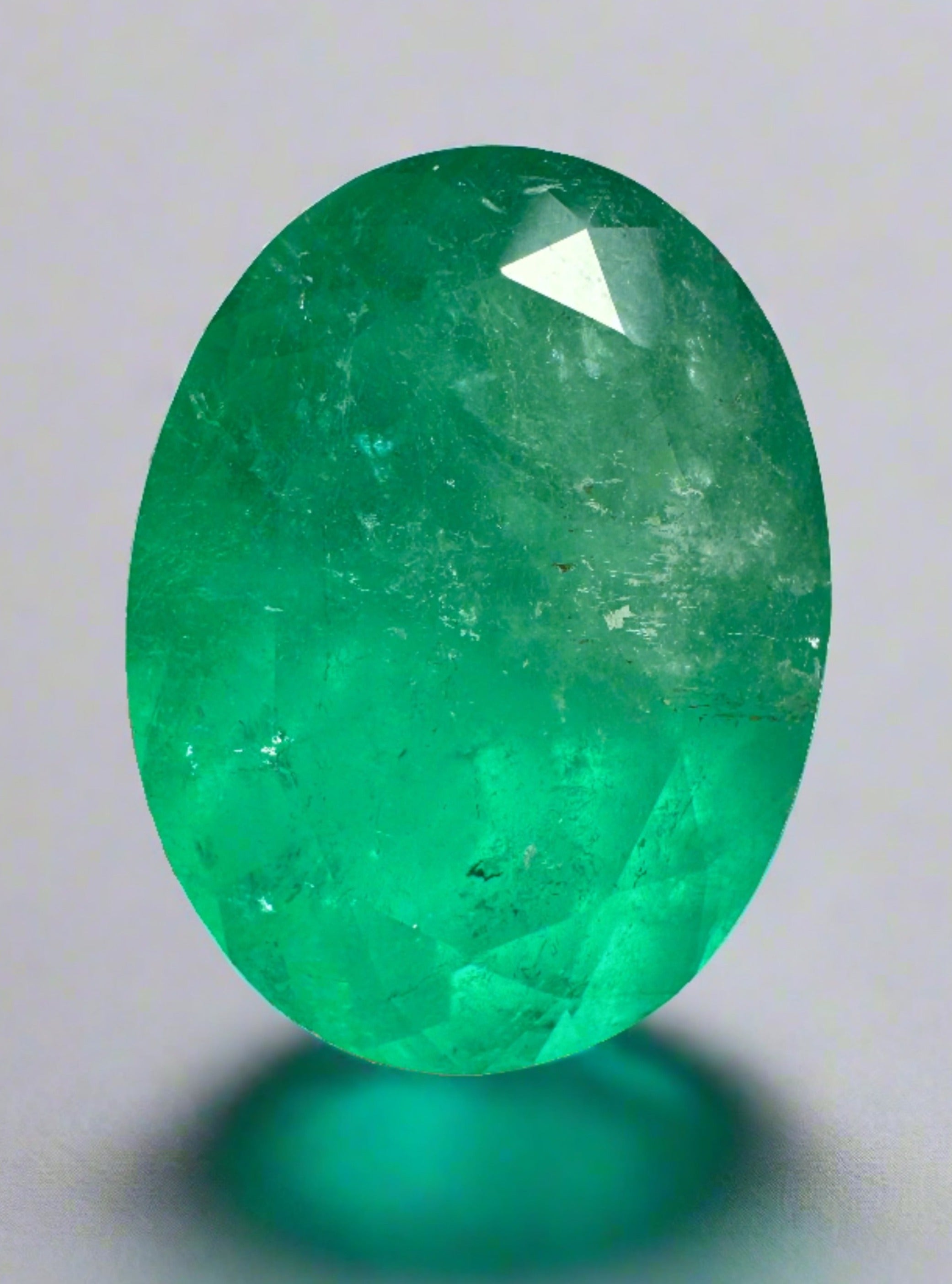 20.05 Carat HUGE 21x16 Green Natural Loose Colombian Emerald-Oval Cut - JR Colombian Emeralds