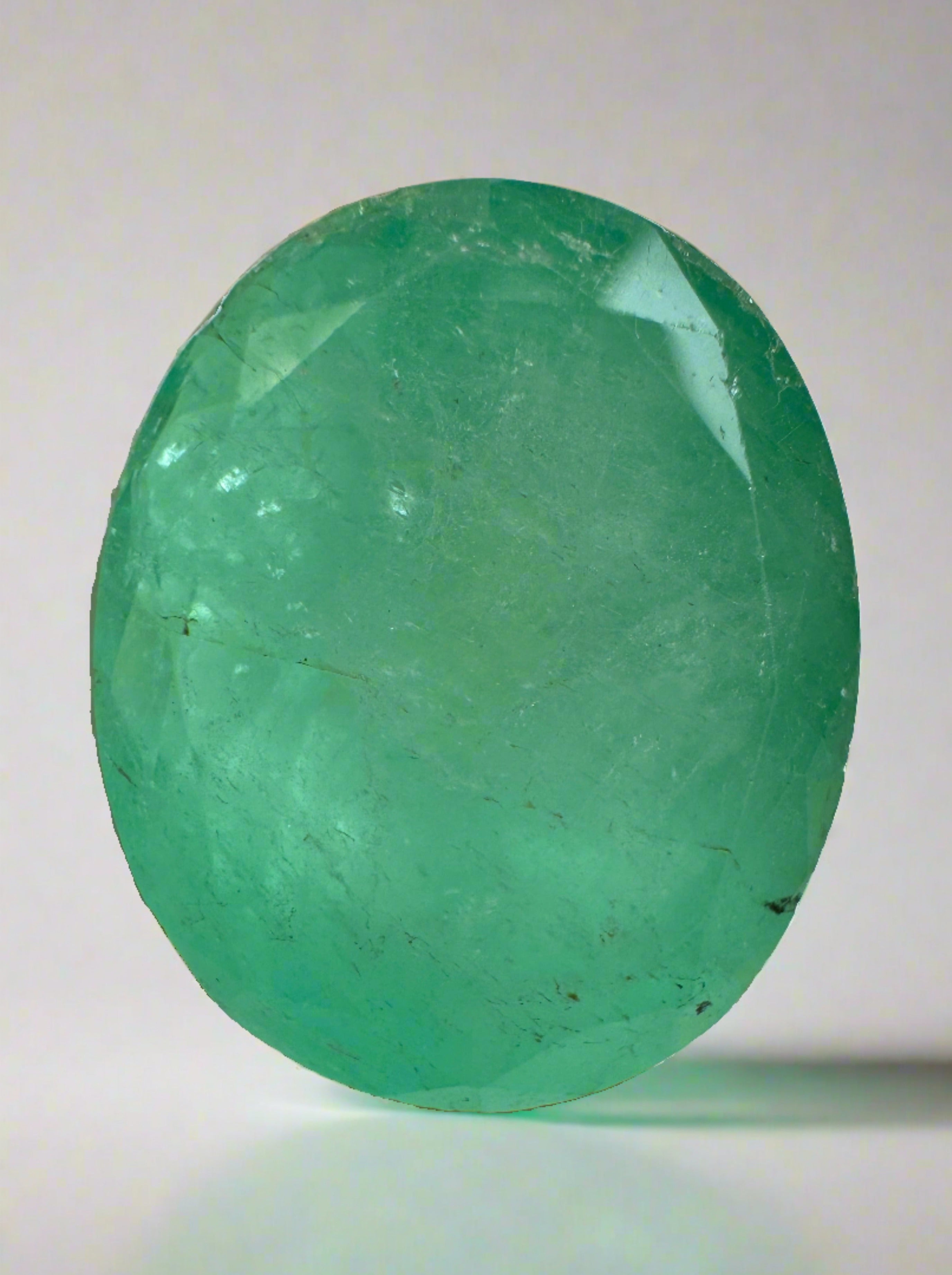 34.96 Carat 22x18 Earthy Green Natural Loose Colombian Emerald-Oval Cut - JR Colombian Emeralds